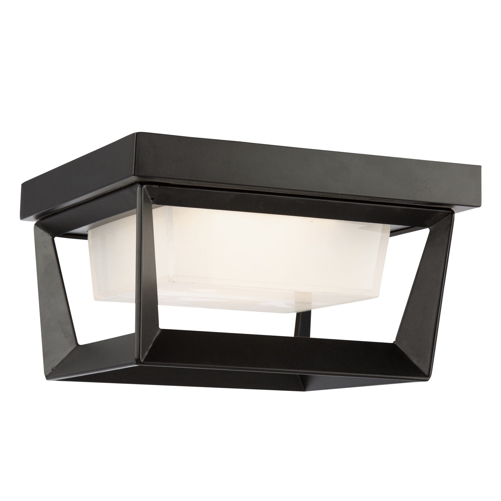 ARTCRAFT Waterbury 1-Light 9.1-in Black Aluminum Flush Mount - Modern ...