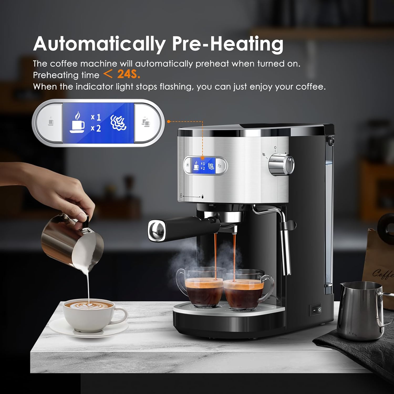 COWSAR LSCM8054H-BLACK Coffee-Makers - View #2