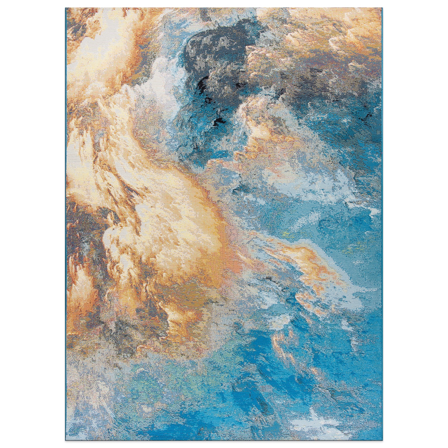 World Rug Gallery 438MULTI5X7 5 x 7 (ft) Loomed Polyester Multi Rectangular Indoor/Outdoor Abstract Global Area rug