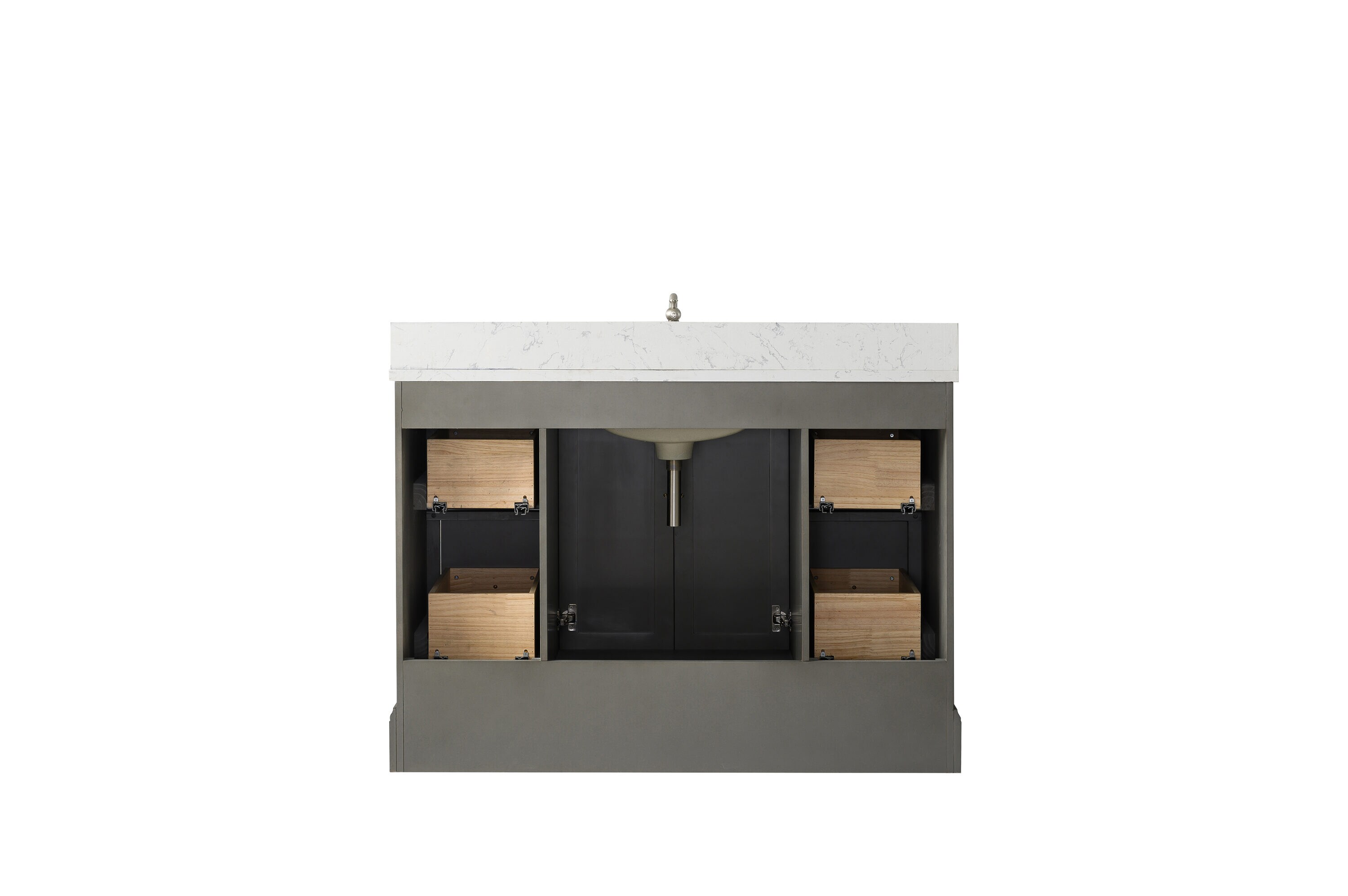 Silver Gray 48" Single Sink Bathroom Vanity with Engineered Marble Top