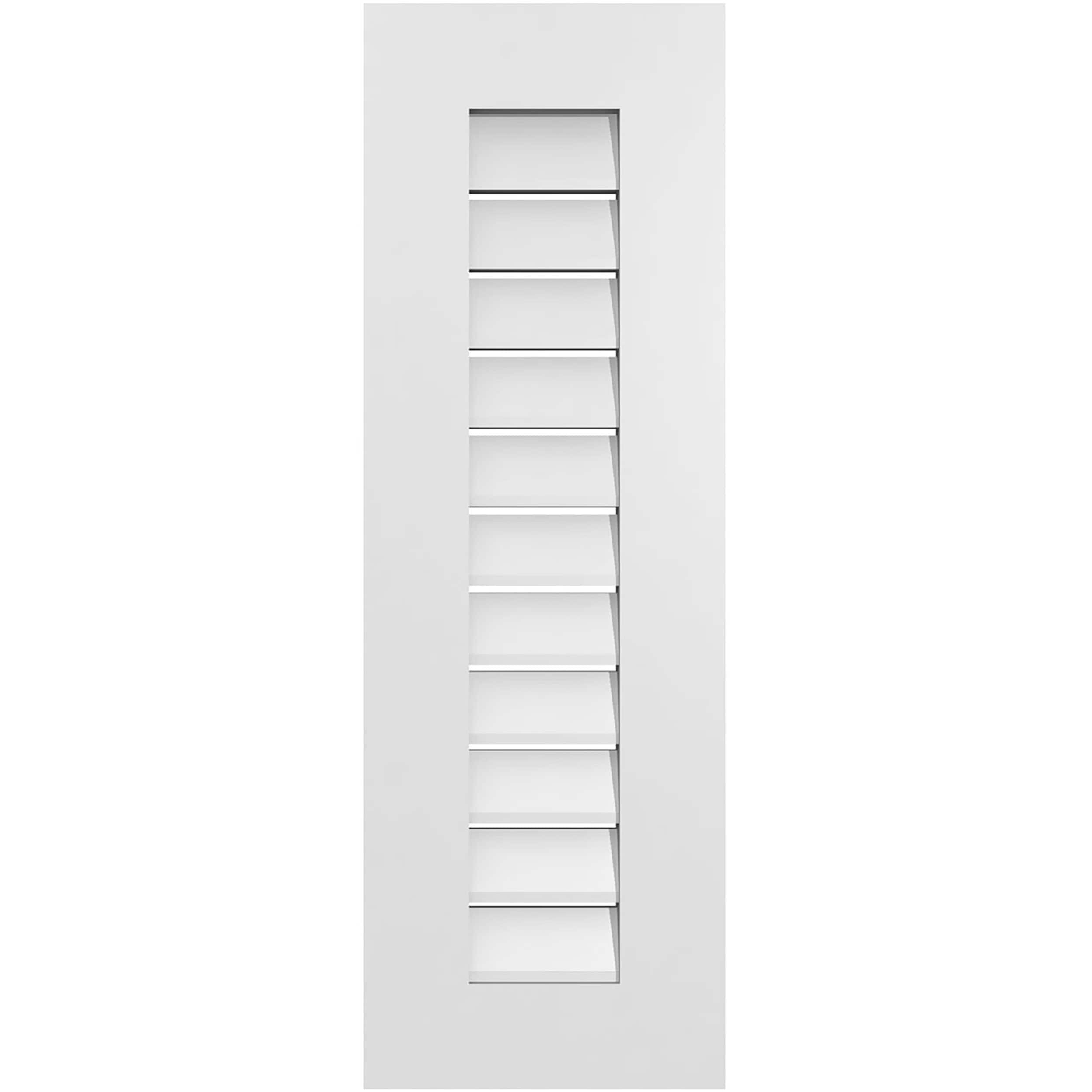 Ekena Millwork GVPVE12X3601SF 12-Inches x 36-Inches Off-white Rectangle PVC Gable Louver Vent