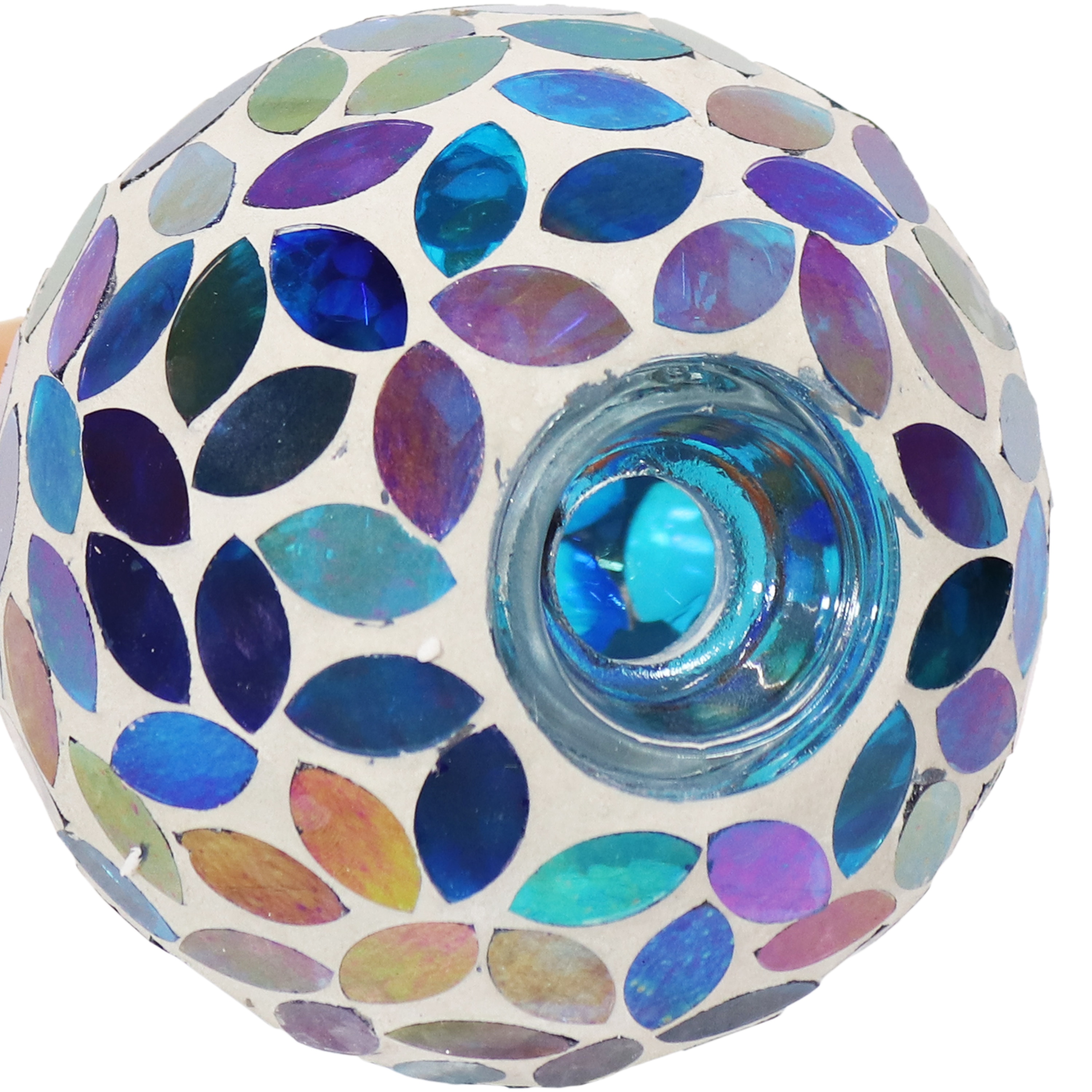 Colorful Mosaic Glass and Terracotta Self-Watering Globe for Plants