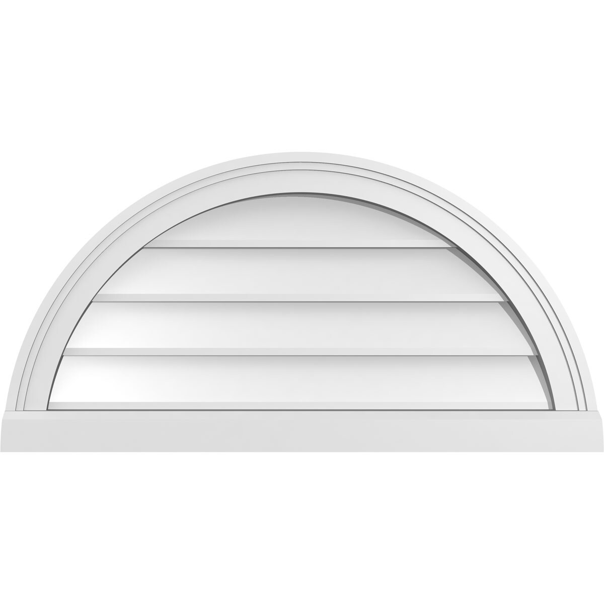 Ekena Millwork GVPHR30X1503SN 30-Inches x 15-Inches Off-white Half round PVC Gable Louver Vent