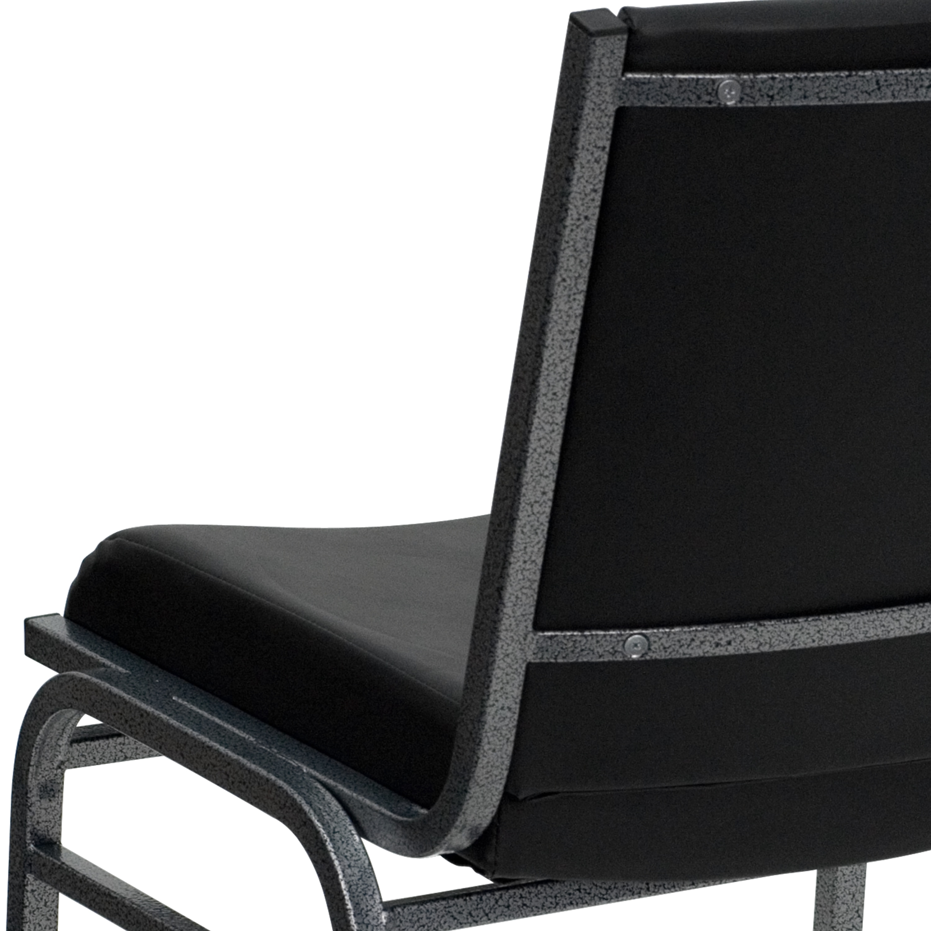 Hercules Series Contemporary Black Vinyl Metal Stack Chair