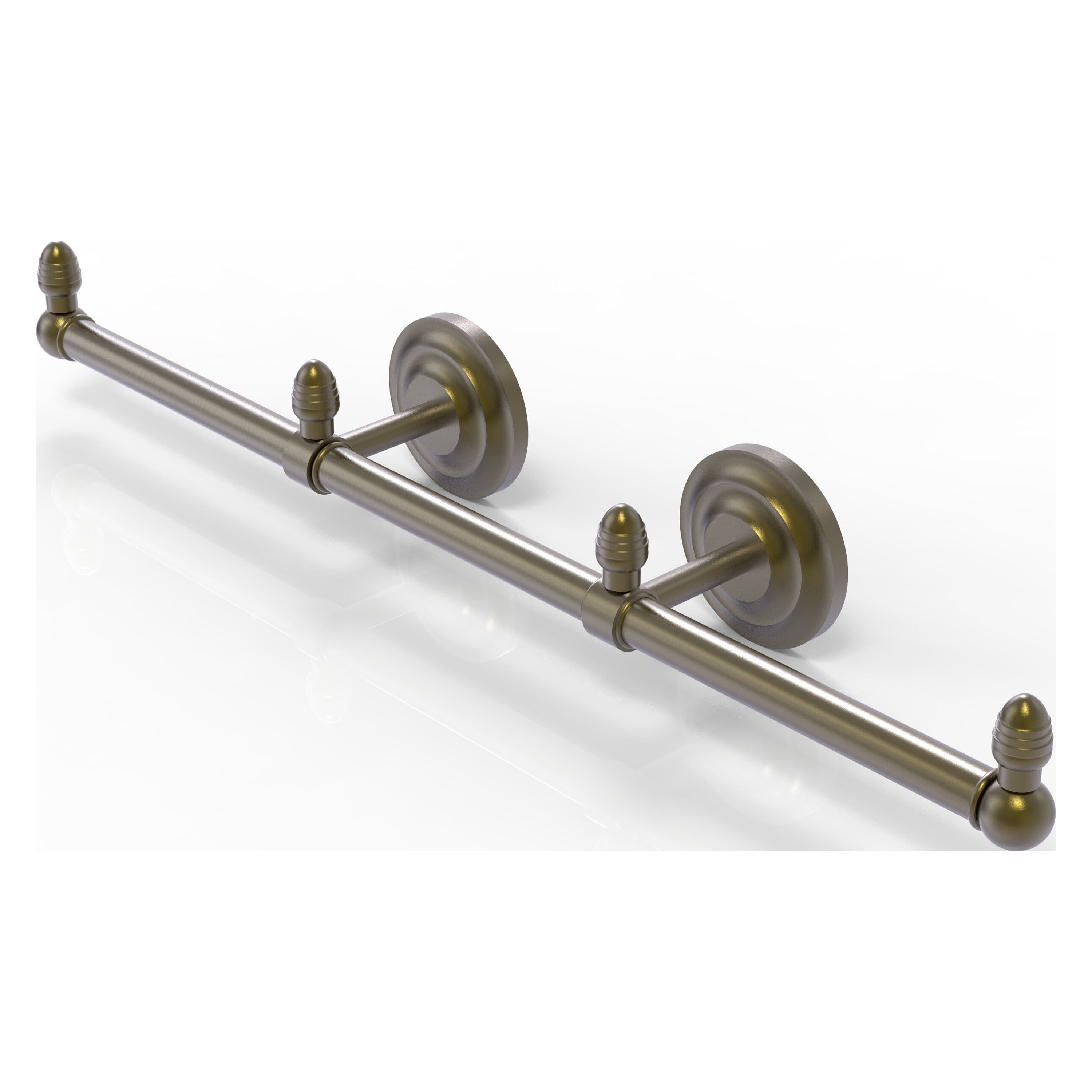 Allied Brass BPQN-HTB-3-ABR Que New 22-in double Antique Brass Wall mount Double Towel Bar