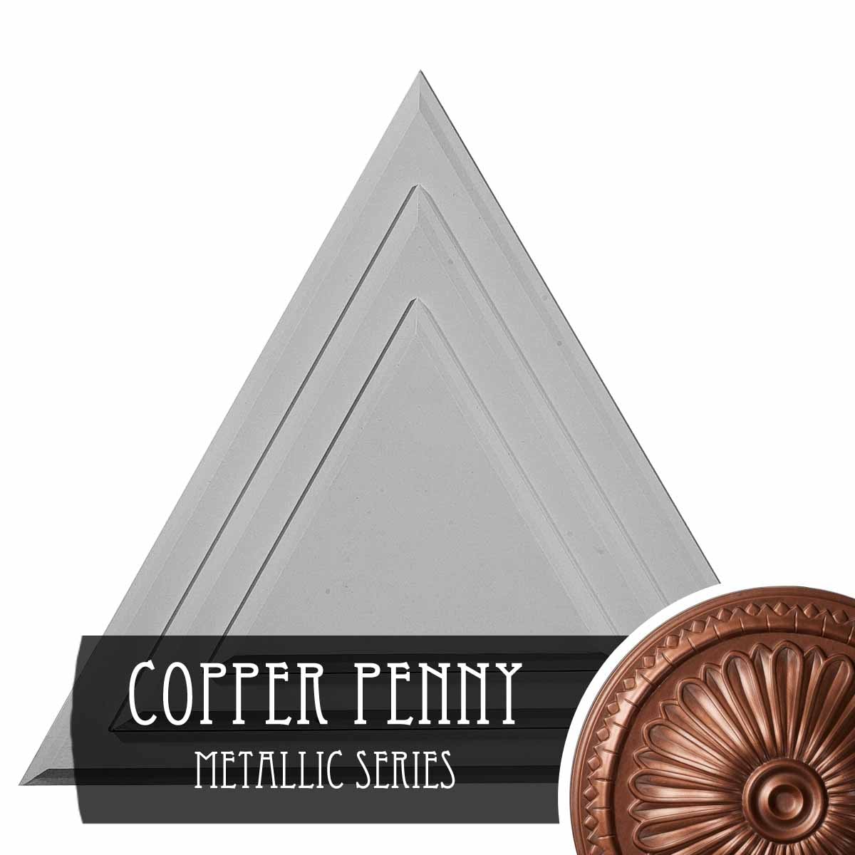 Ekena Millwork CM19TGCPS Triangle 19-in W x 16.625-in L Copper Penny Polyurethane Ceiling Medallion
