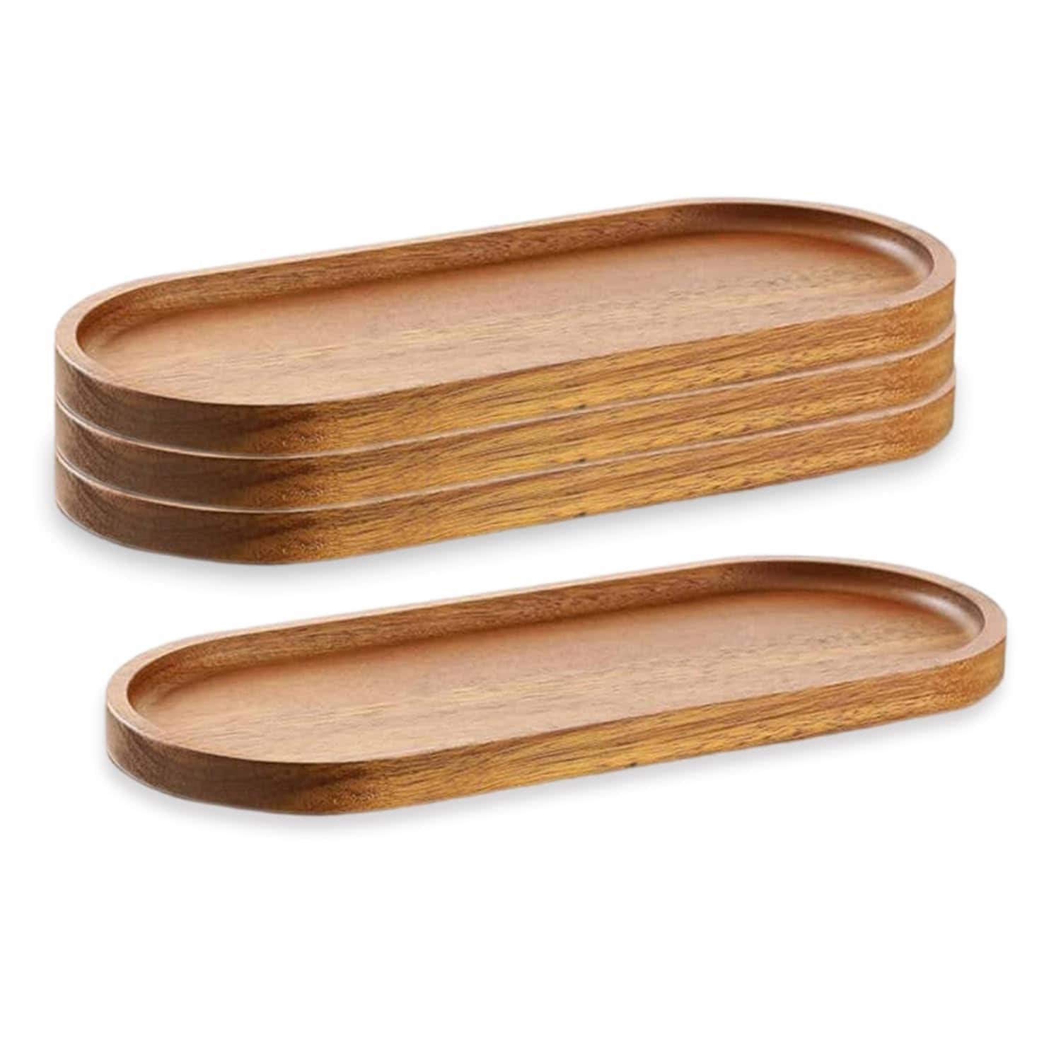 Aoibox - 11 5 in x 4 in Handmade Wood Food Serving Platters for Cheese Bread and Appetizers Set ...