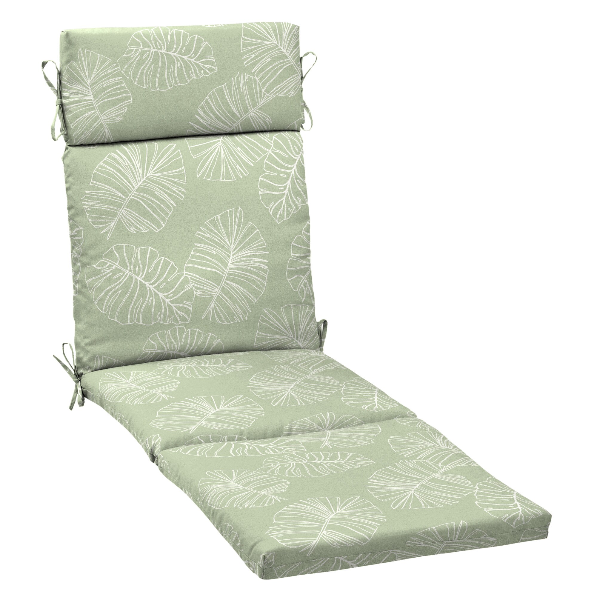 Arden Selections 42.5-in x 21-in Coastal Green Leaf Patio Chaise Lounge ...