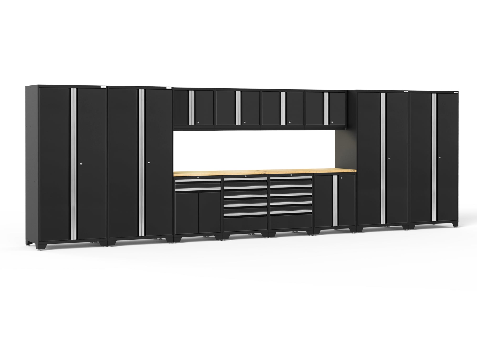 NewAge Products 64303 256-in W x 84.75-in H x 24-in D 12 -Cabinets Steel Black Garage Storage System