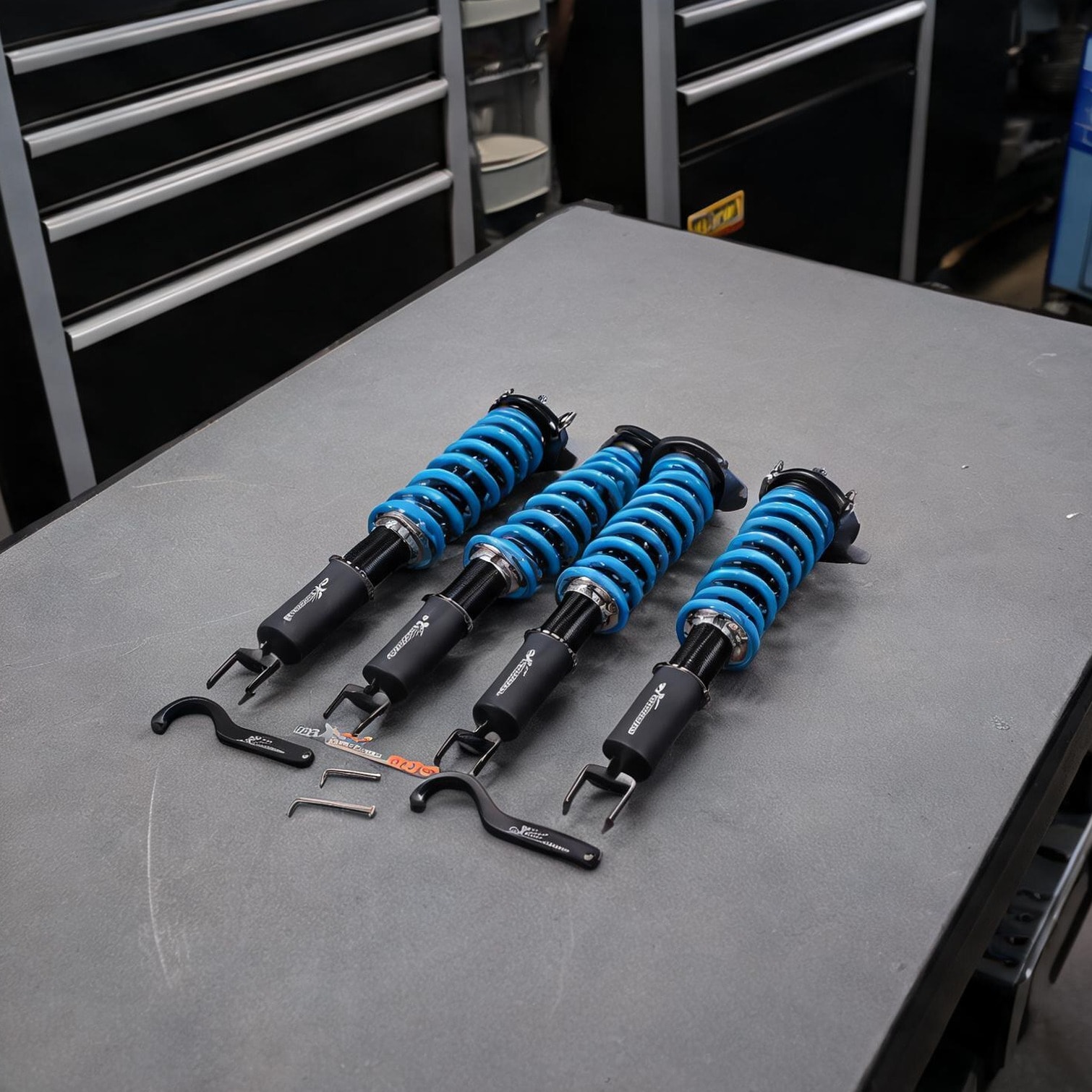 Naturefalls Black Body with Blue Coilover Shock Absorber 28.1 x 20.1 x 8.1 in