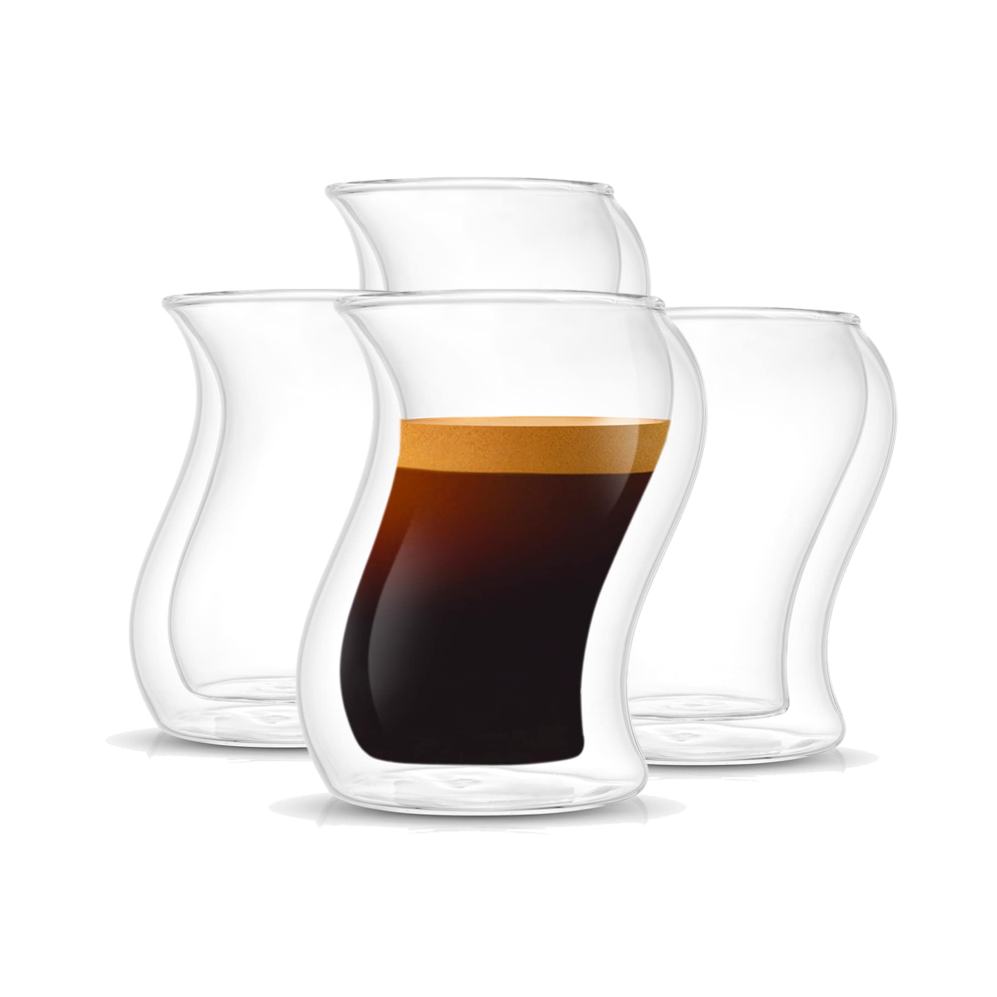 JoyJolt Pivot 1.8-fl oz Glass Clear Espresso Cup Set of: 4 in the