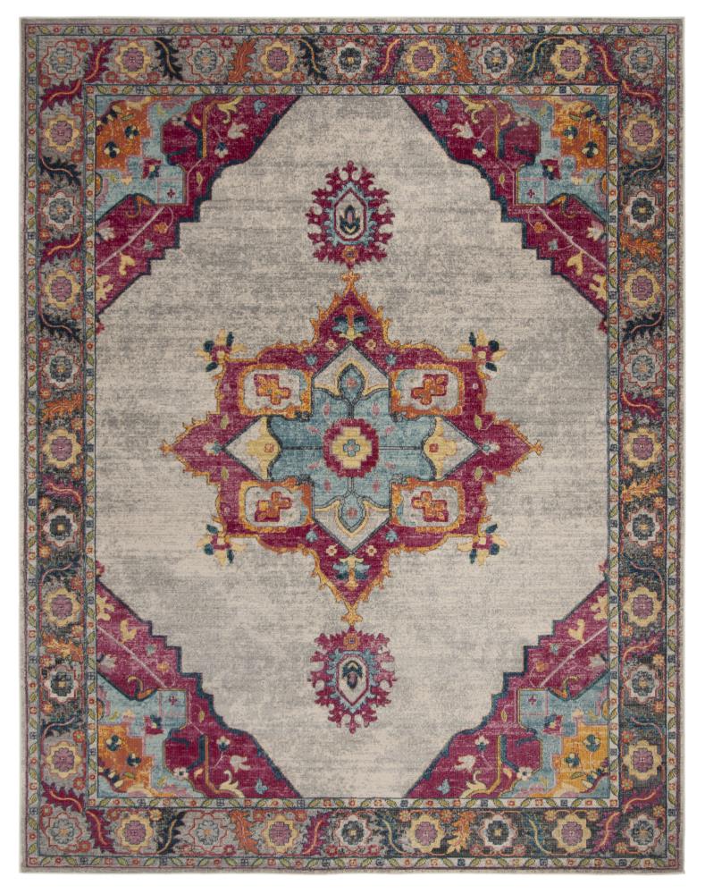 Safavieh MER108A-8 Merlot Peri 8 x 10 (ft) Loomed Synthetic Cream/Multi Rectangular Indoor Floral/Botanical Oriental Area rug