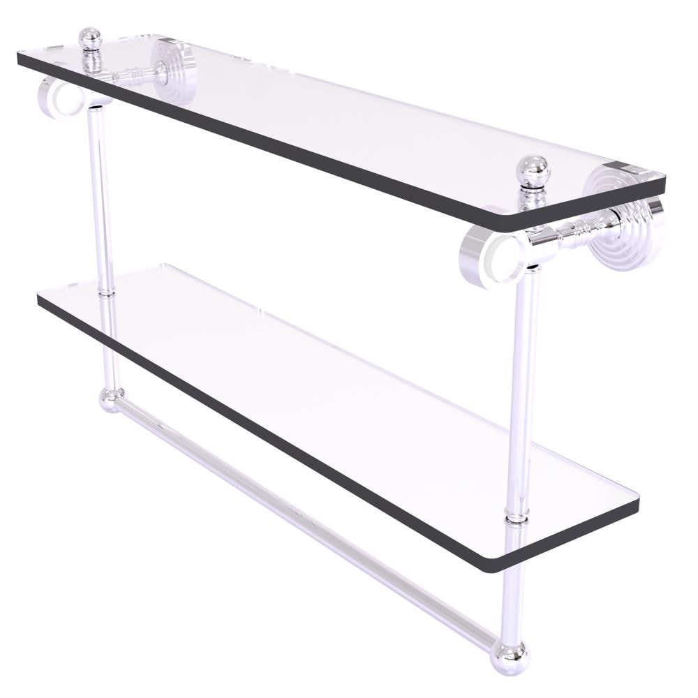 Allied Brass PG-2TB-22-PC Pacific Grove Polished Chrome 2 -Tier Wall mount Bathroom Shelf ( 22-in x 13-in x 5-in )