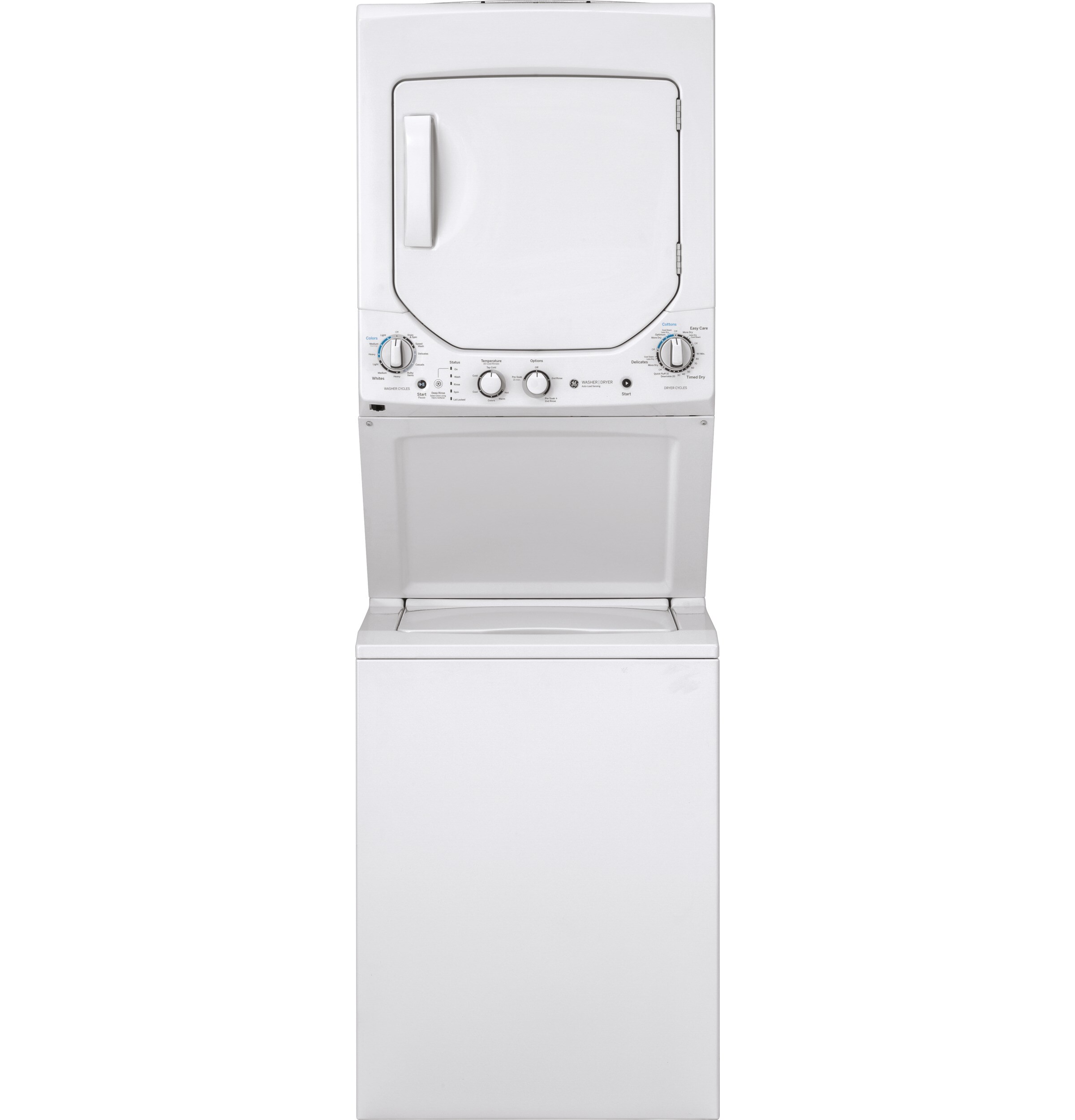 GE Gas Stacked Laundry Center with 2.3-cu ft Washer and 4.4-cu ft Dryer