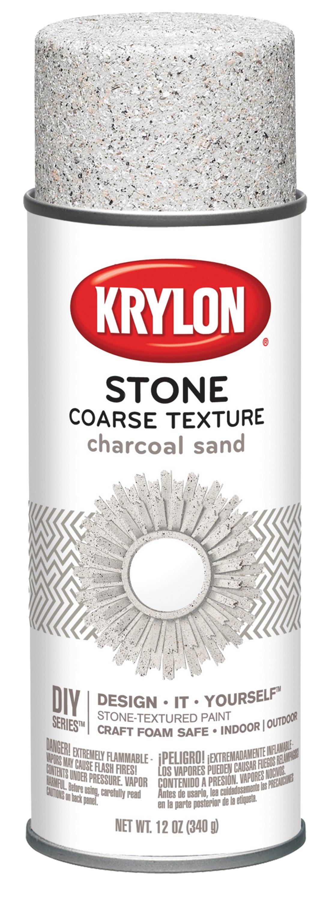 Krylon K18202 Coarse Stone Texture Finish Spray Paint, Charcoal Sand, 12  Ounce