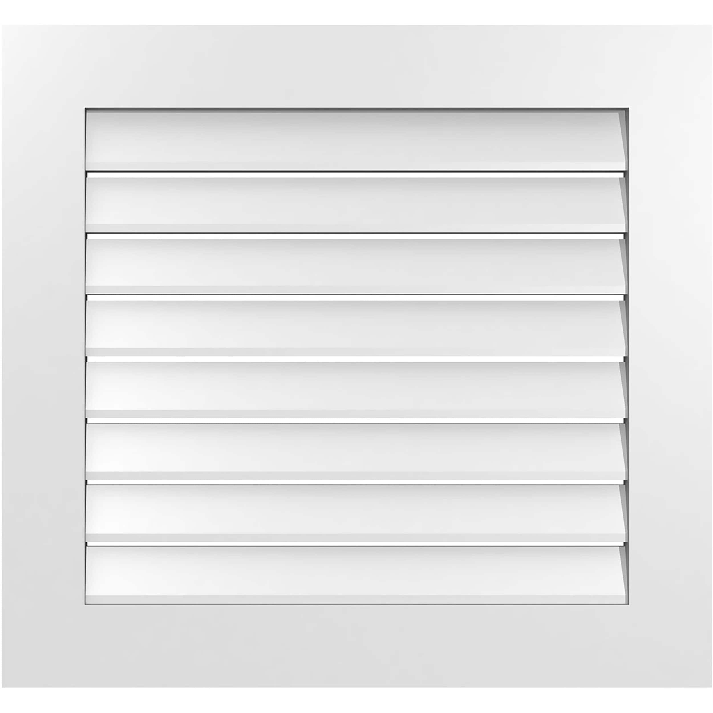 Ekena Millwork GVPVE30X2801SF 30-Inches x 28-Inches Off-white Rectangle PVC Gable Louver Vent