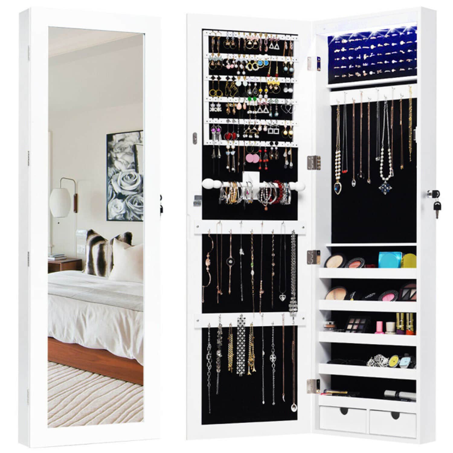 Mondawe MO-JV10772 White Jewelry Armoire