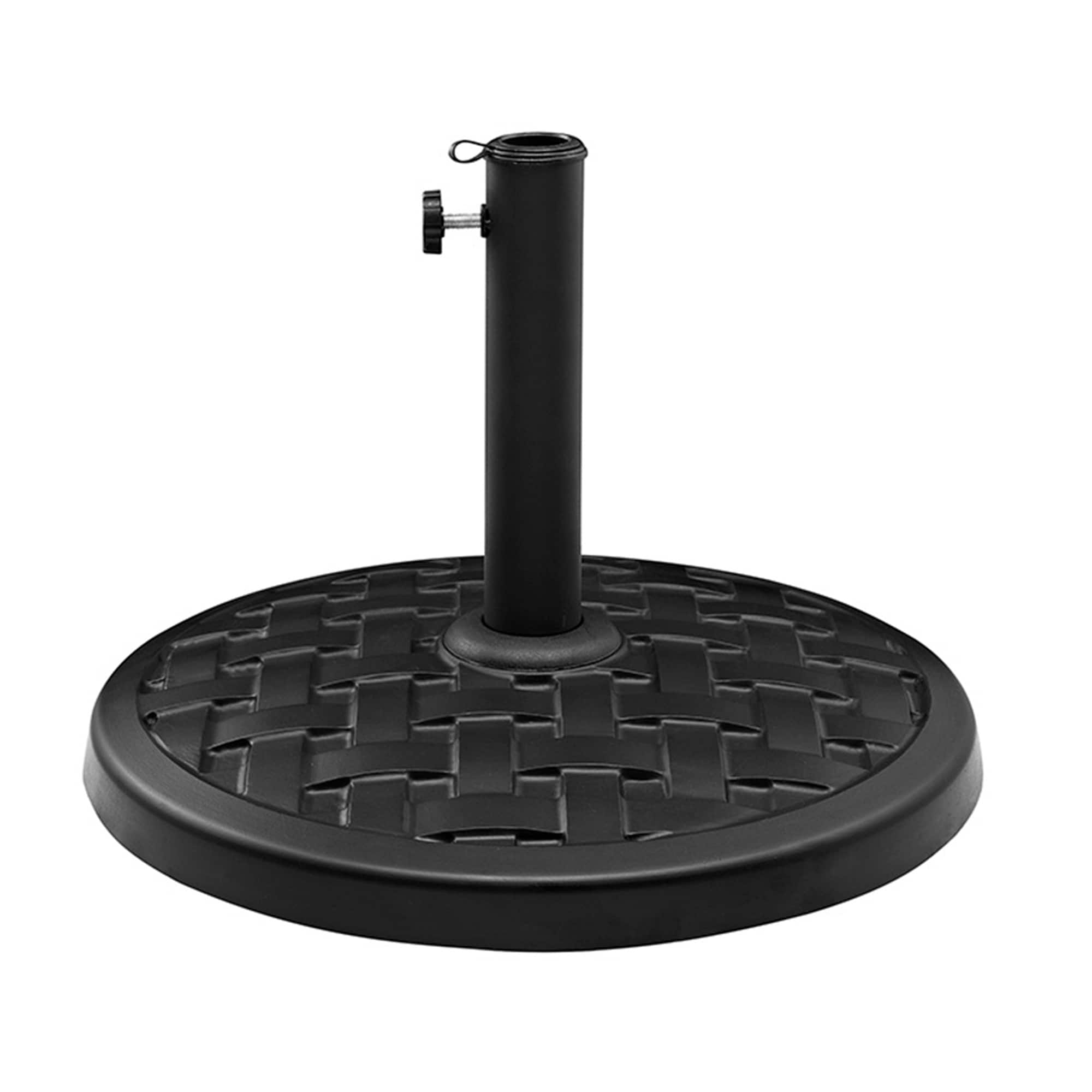 Walker Edison Black Resin and Steel Patio Umbrella Base - 19-in x 19-in ...