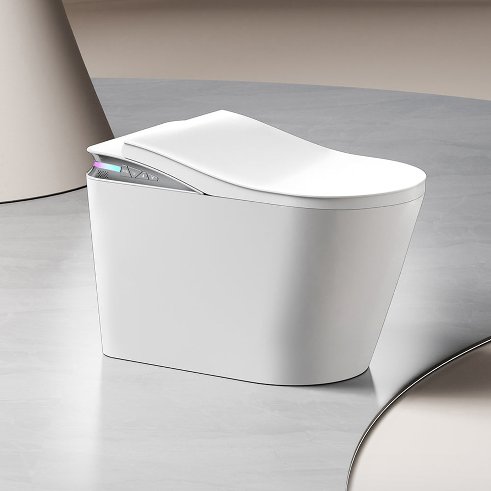 Boyel Living BL-AH-53926 Smart Toilet Foot Sensing Open Cover Heated Seat Button Control Remote Side Knob Auto Flush Night Light White Screen