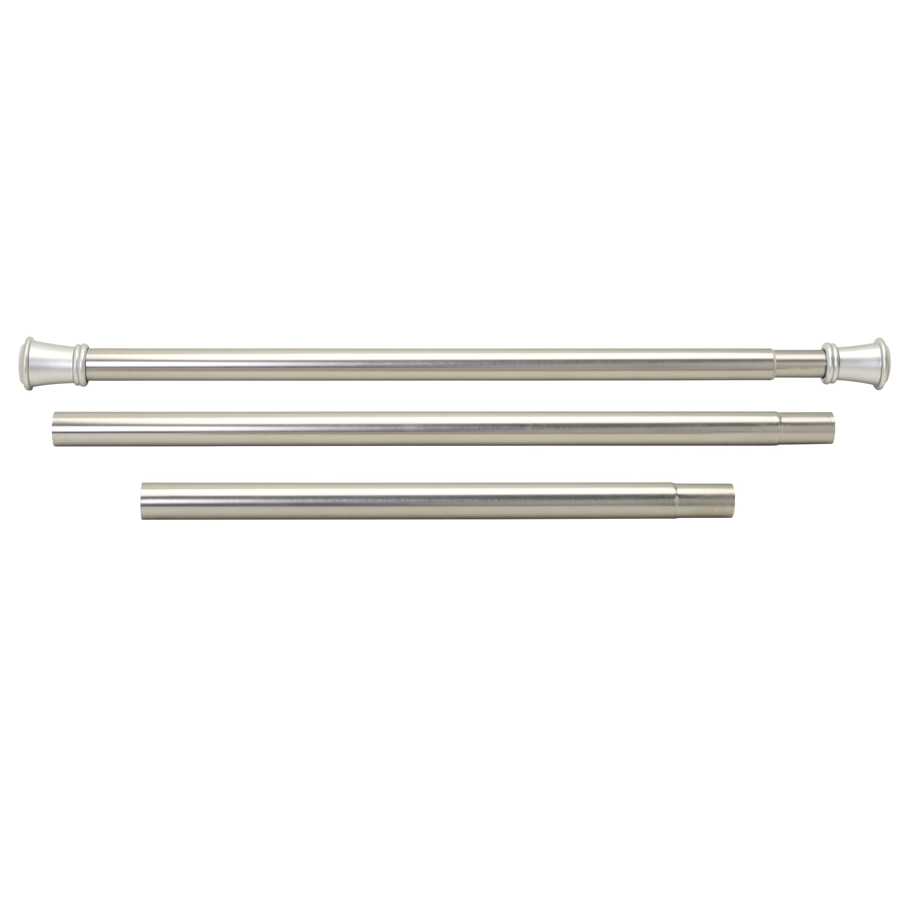 Zenna Home Shower Rods 26 In To 76 In Brushed Nickel Tension Single   49073523 