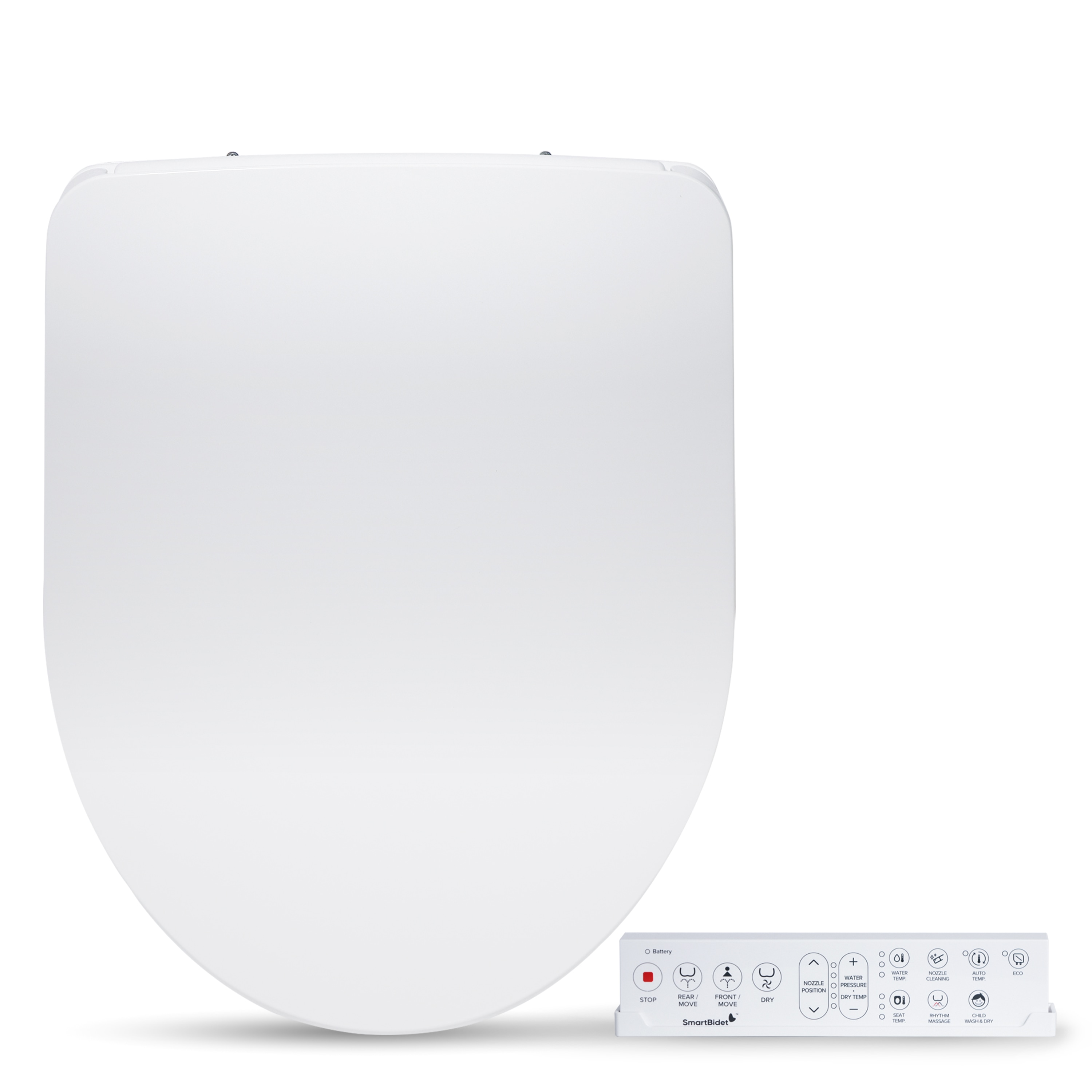 SmartBidet SB-1200RR Plastic White Soft Close Heated Bidet Toilet Seat