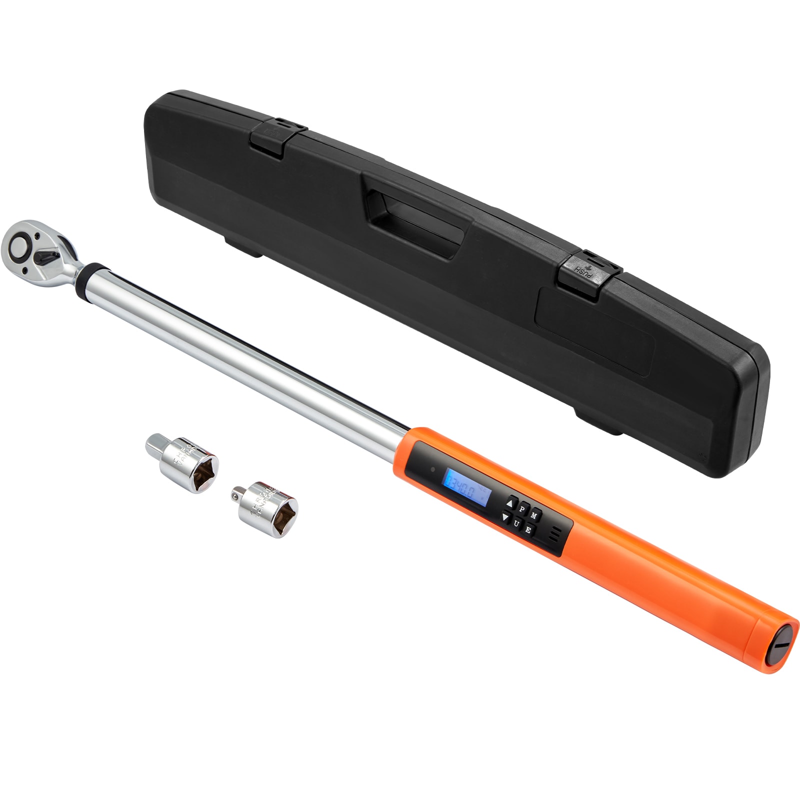 VEVOR SCSXSNLBSSSZ03318V0 Digital Torque Wrench   1/2in  Drive Electronic Torque Wrench   Torque Wrench Kit 25-250ft.lb/34-340n.m Torque Range Accurate to ±2 percent  3-Mode Adjustable Torque Wrench Set with LED Buzzer Calibration