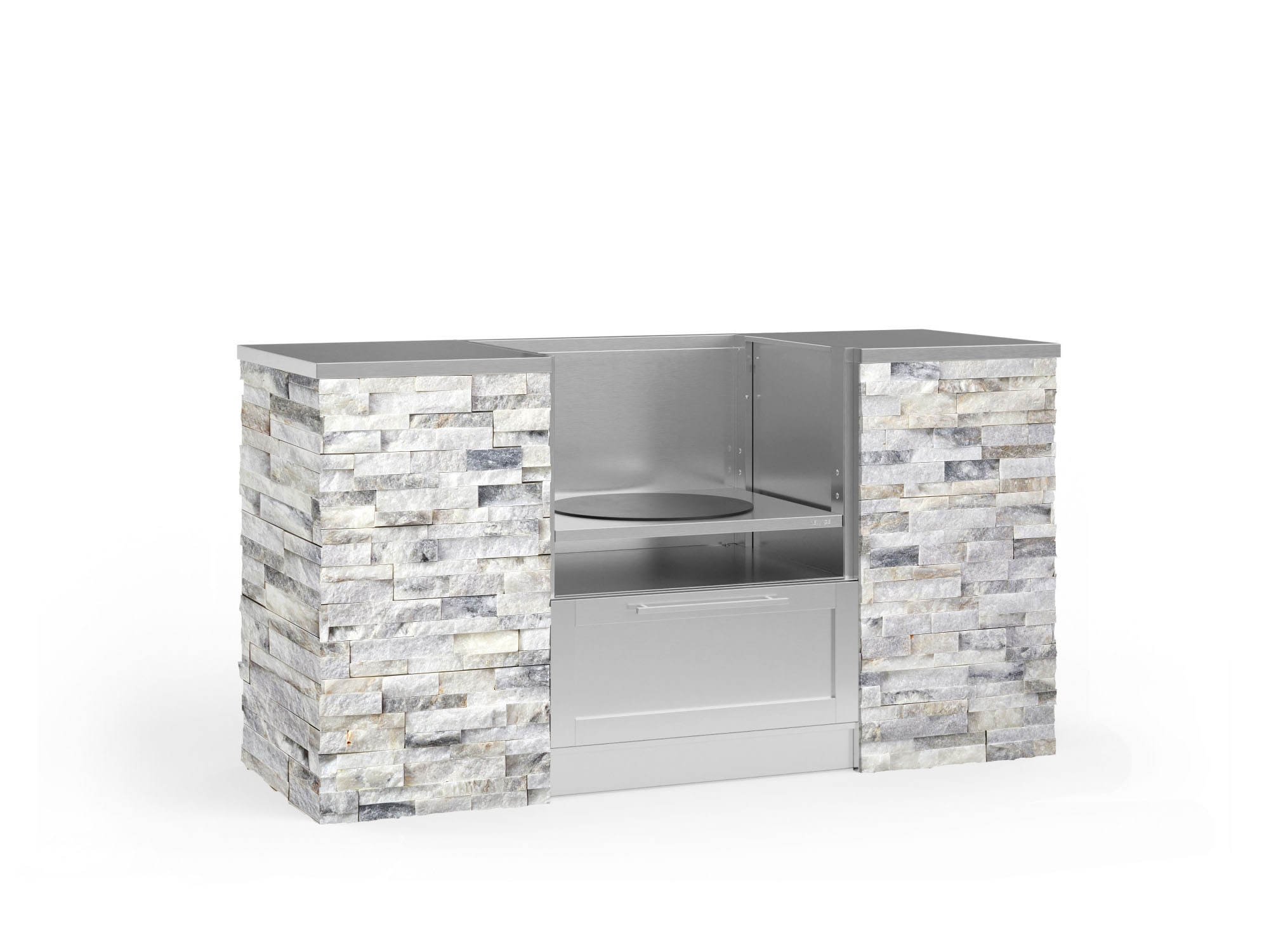 NewAge Products 69701 Signature Series Stainless Steel 6 -Piece 67.16-in W x 25.5-in D x 37-in H Modular Outdoor Kitchen Set