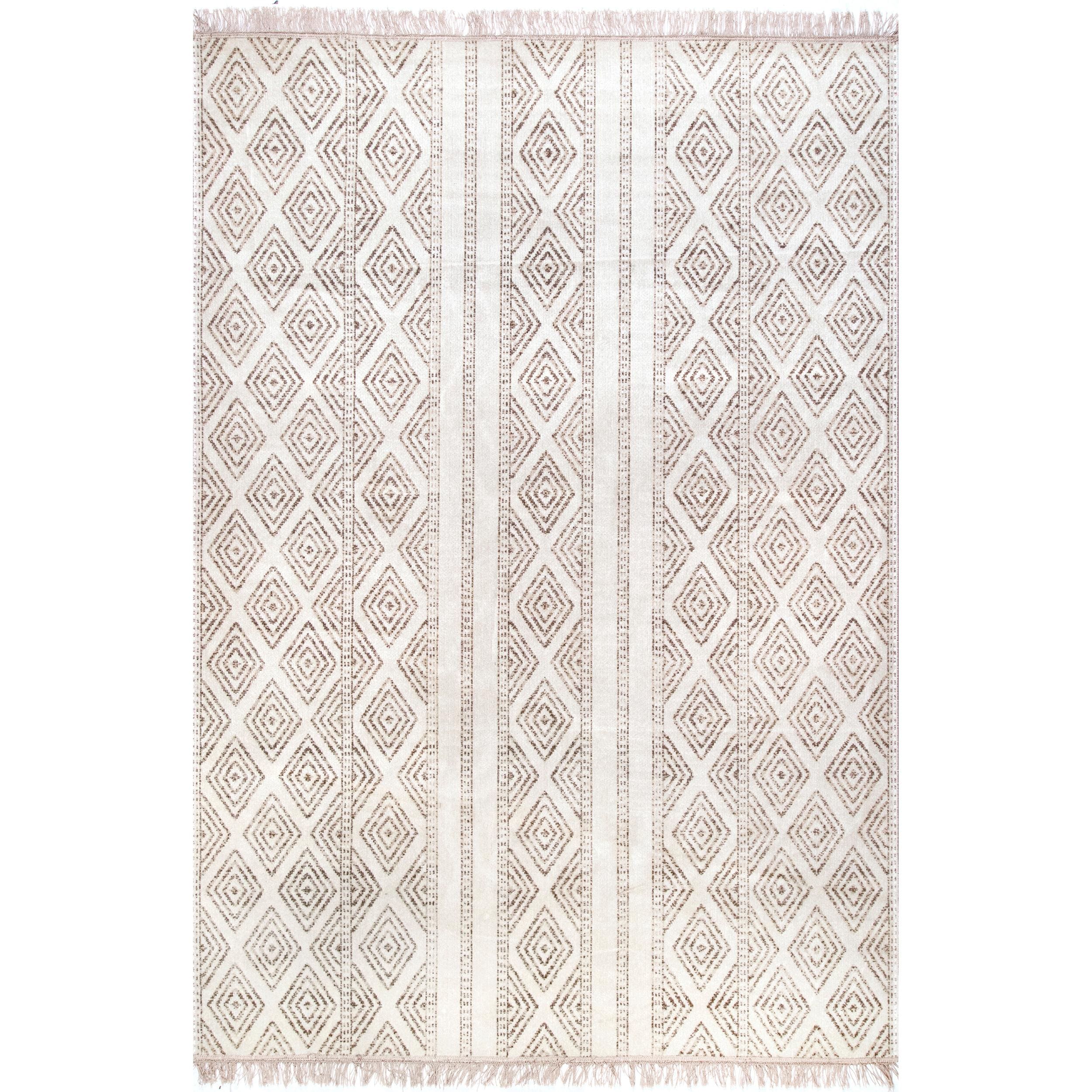 nuLOOM BDSI03B-S606 Miriam 6 x 6 (ft) Loomed Polypropylene Beige Square Indoor/Outdoor Stripe Area rug