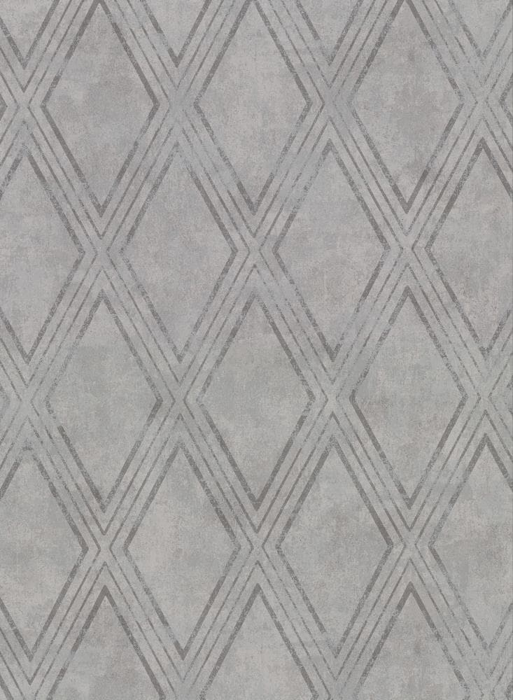 Warner Textures 2921-51008 60.8-Sq. Feet Grey Vinyl Textured Novelty 3D Unpasted Wallpaper