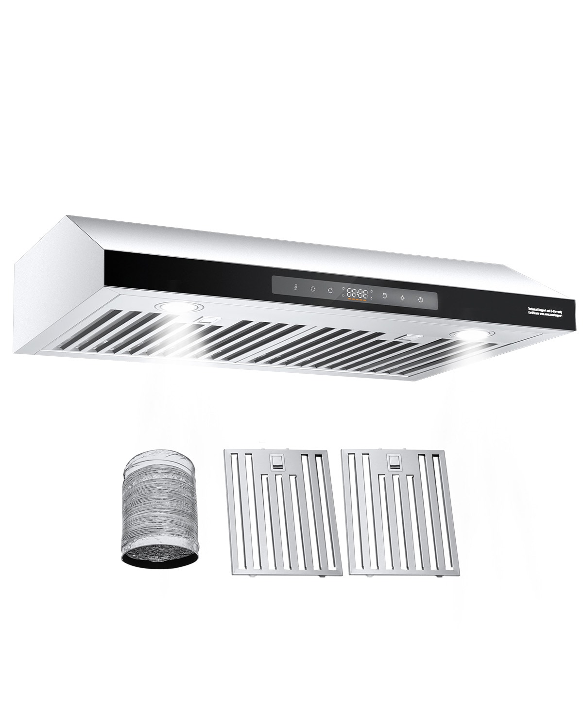 GIVIMO 30-in 900-CFM Under-Cabinet Range Hood Dual Motor Stainless Steel Stove Hood with Gesture Touch Control LED Light and 4-Speed Fan #LW038GIVSS529