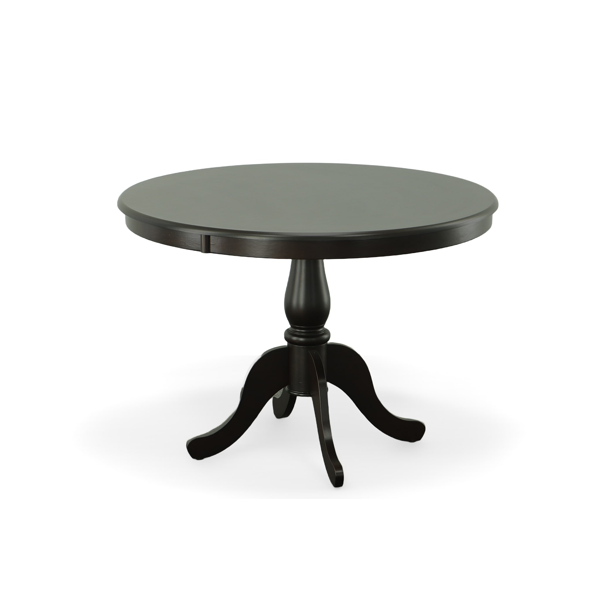 Carolina Cottage 3042T-ESP Fairview Espresso Round Transitional Dining Table, Wood with Espresso Wood Pedestal Base 42-in L x 30-in H