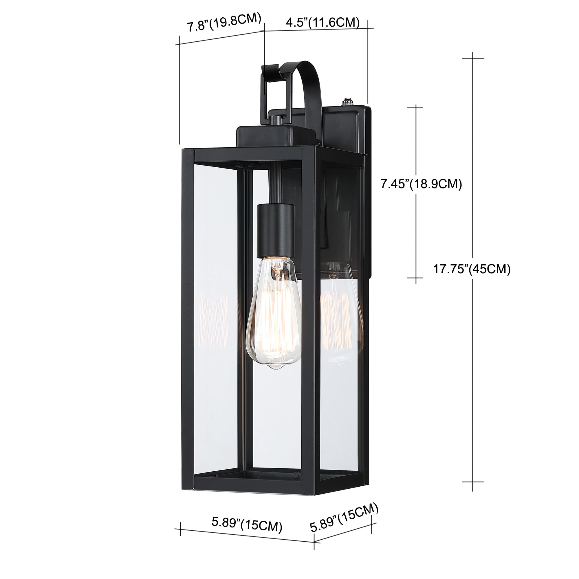 Hukoro 2-Pack 1-Light 17.75-in Matte Black Outdoor Wall Light in the Outdoor  Wall Lights department at