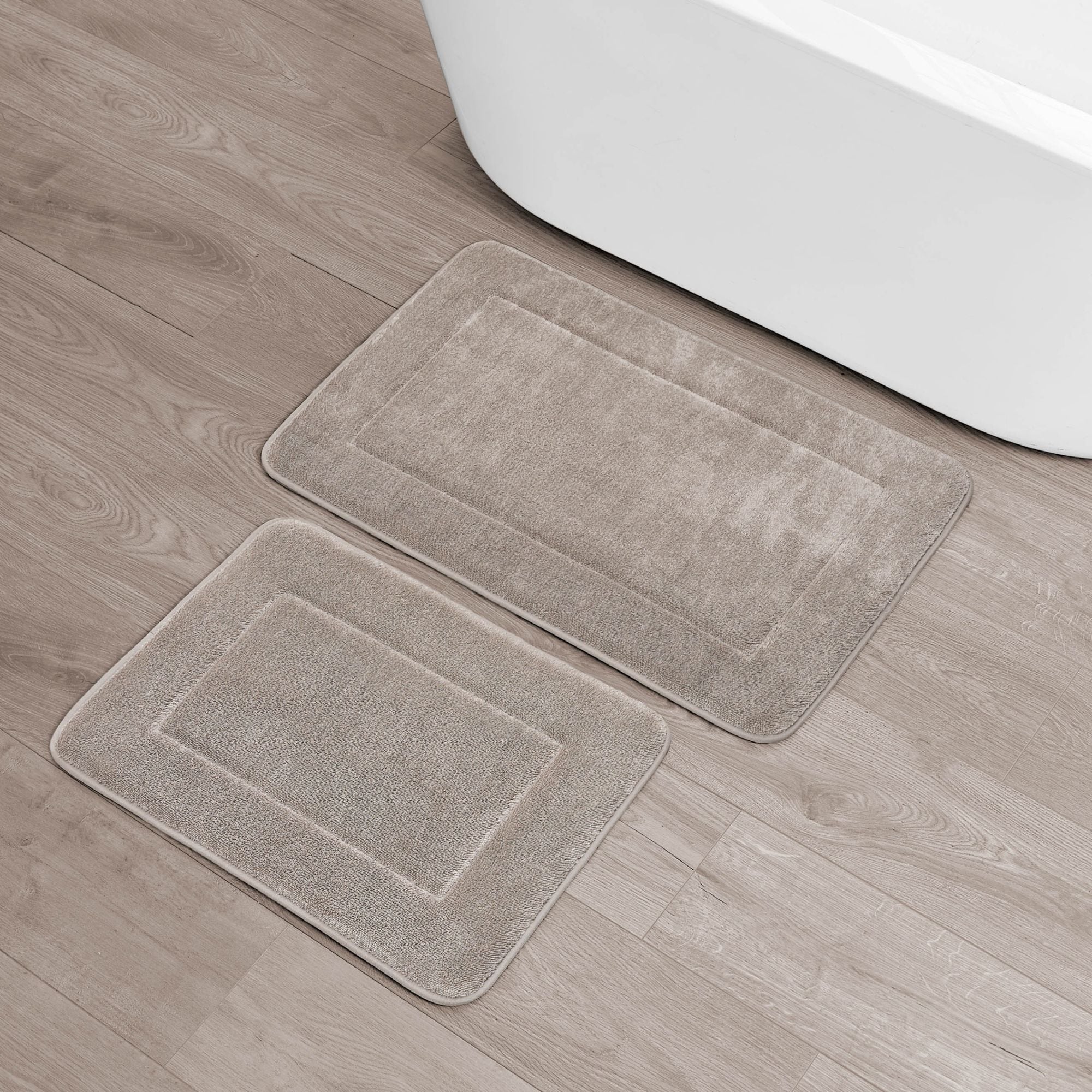 Oliver Brown  Plush Terry 17x24 and 20x32 Bath Mat 2 Piece Set