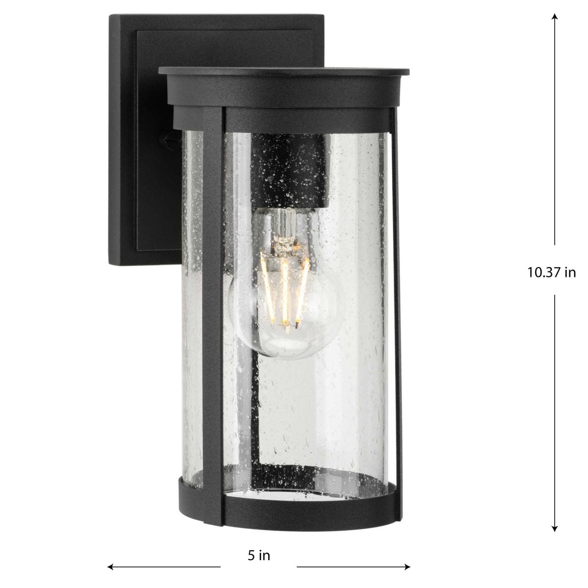 Belden Black Cast Aluminum Outdoor Wall Lantern with Clear Glass