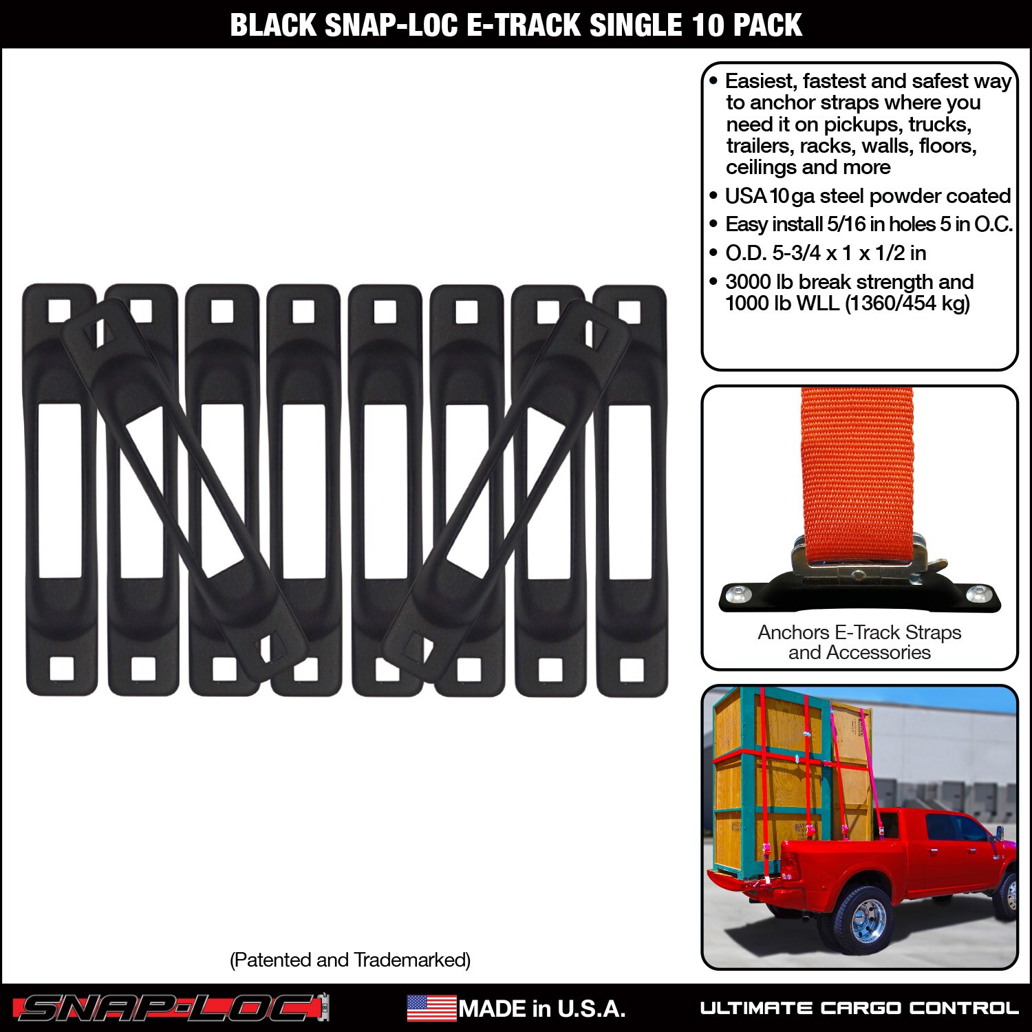 SNAP-LOC E-Track Strap Slip-On Hook Adapter 2-Pack – SNAP