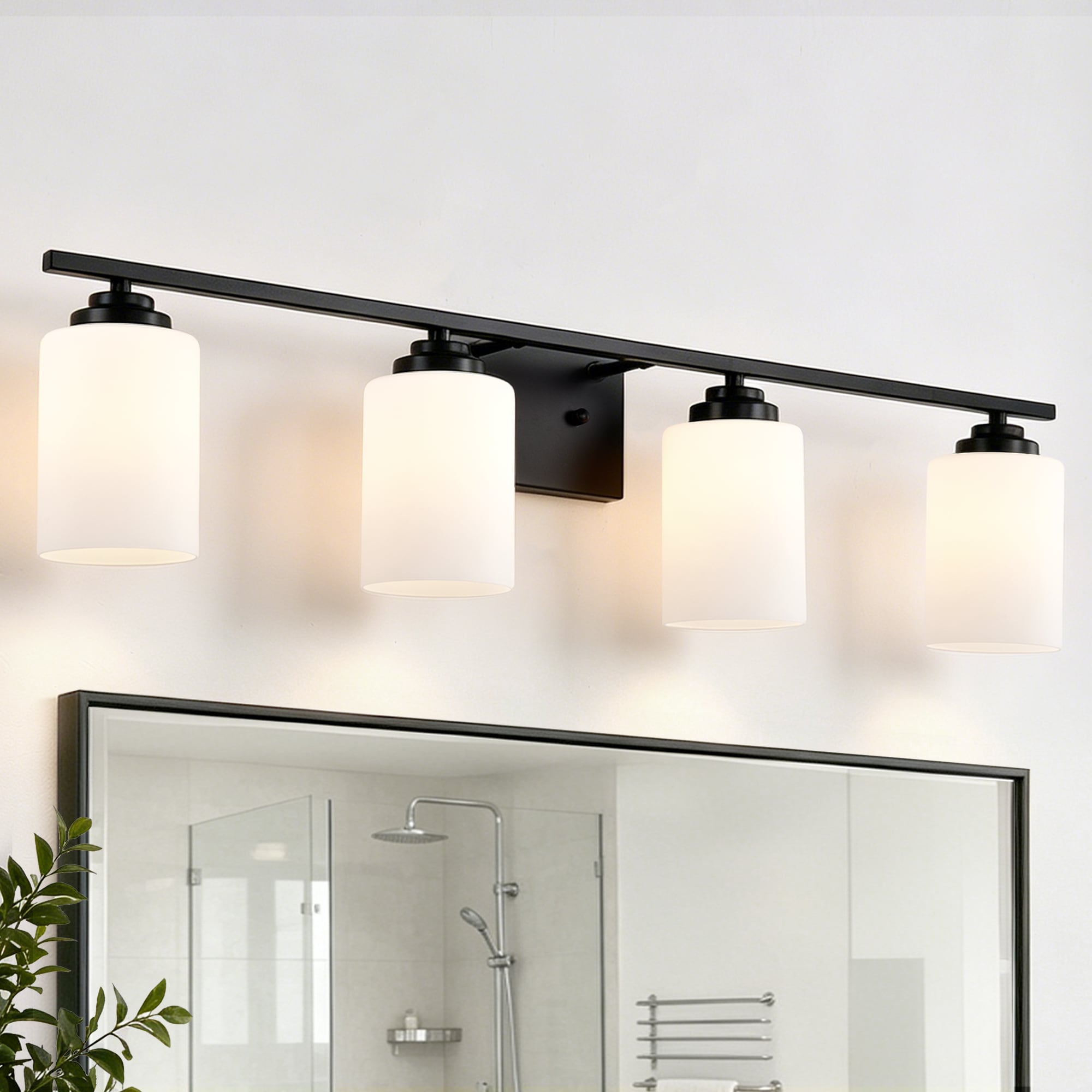 Edvivi Aliana 31-in 4 Light Matte Black Modern/contemporary Bathroom Vanity light