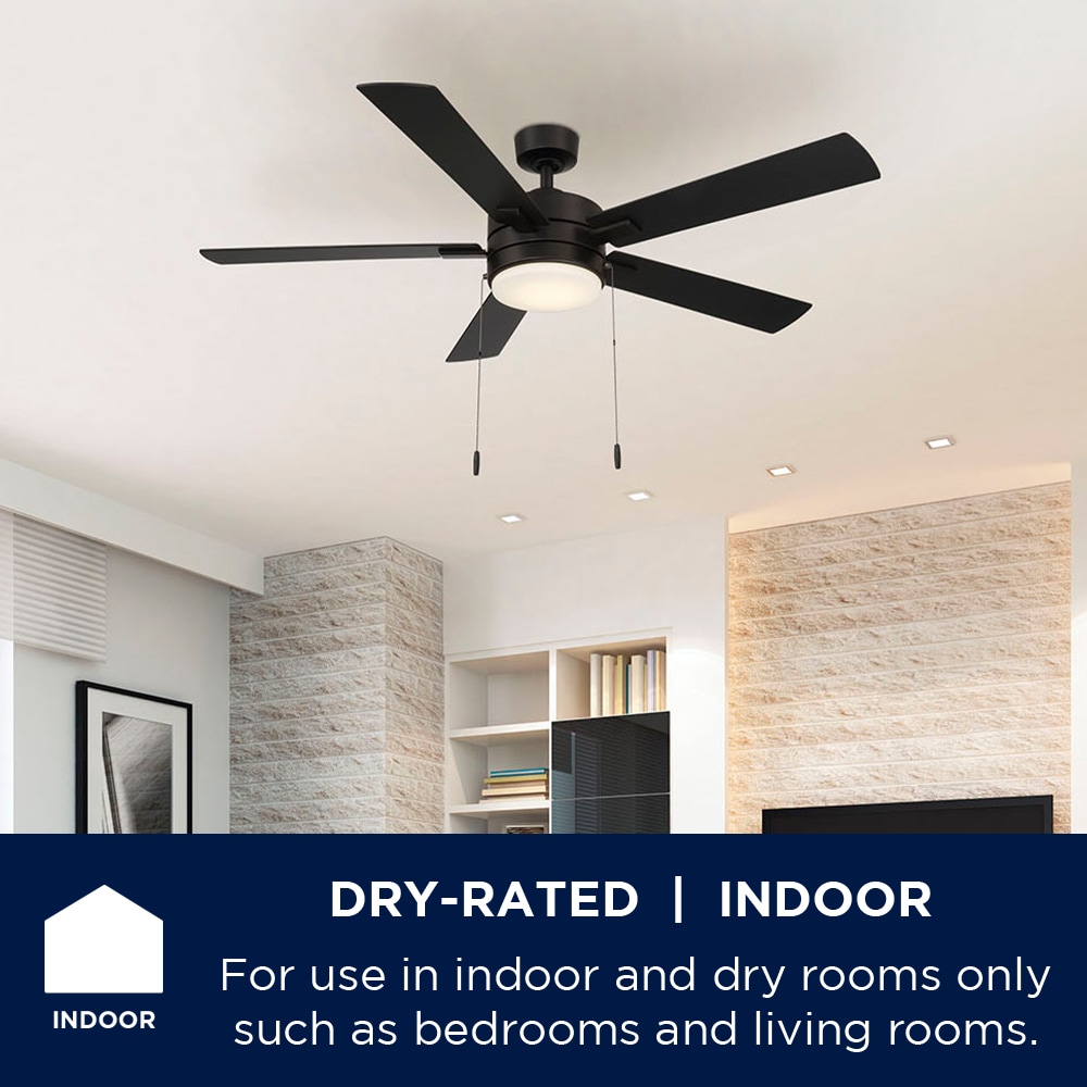 Harbor Breeze Ollington 52in Matte black LED Indoor Ceiling Fan with