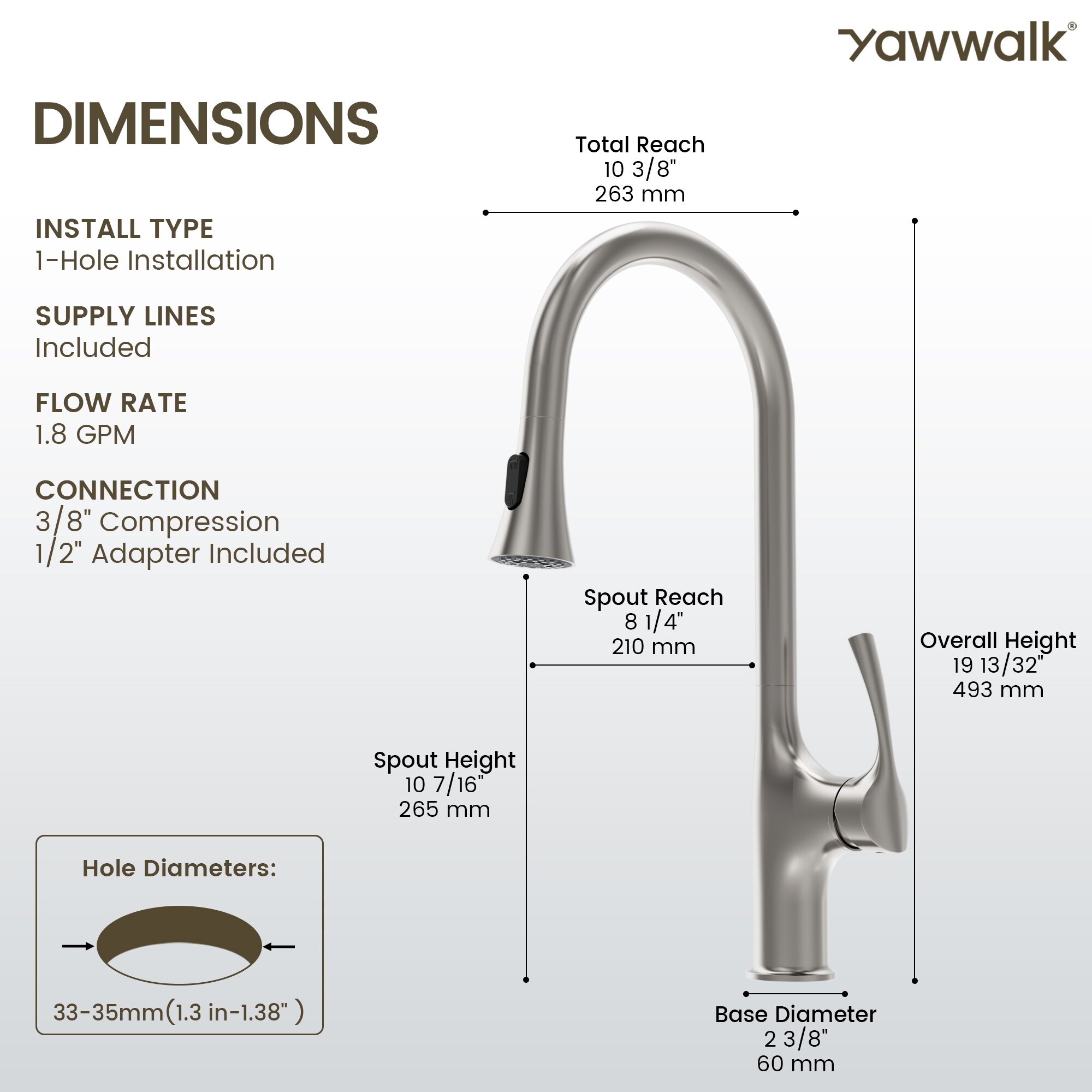 YAWWALK Y13W42K-BS Kitchen-Faucets - View #10
