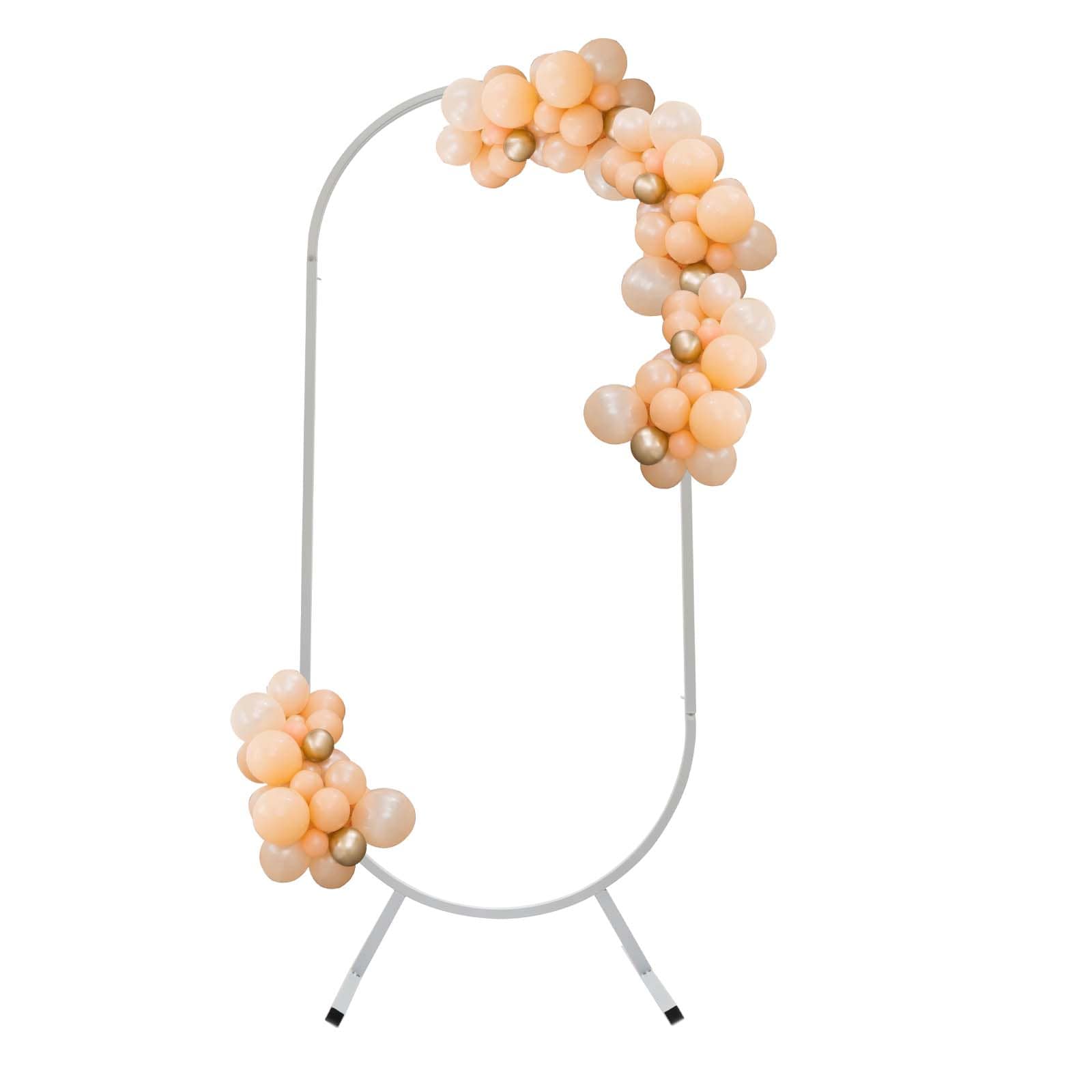 CNCEST YLJHKT9ZWDZJ8 1.9-ft W x 4.59-ft H Arched White Oval Arch for Wedding Party Steel Garden Arbor