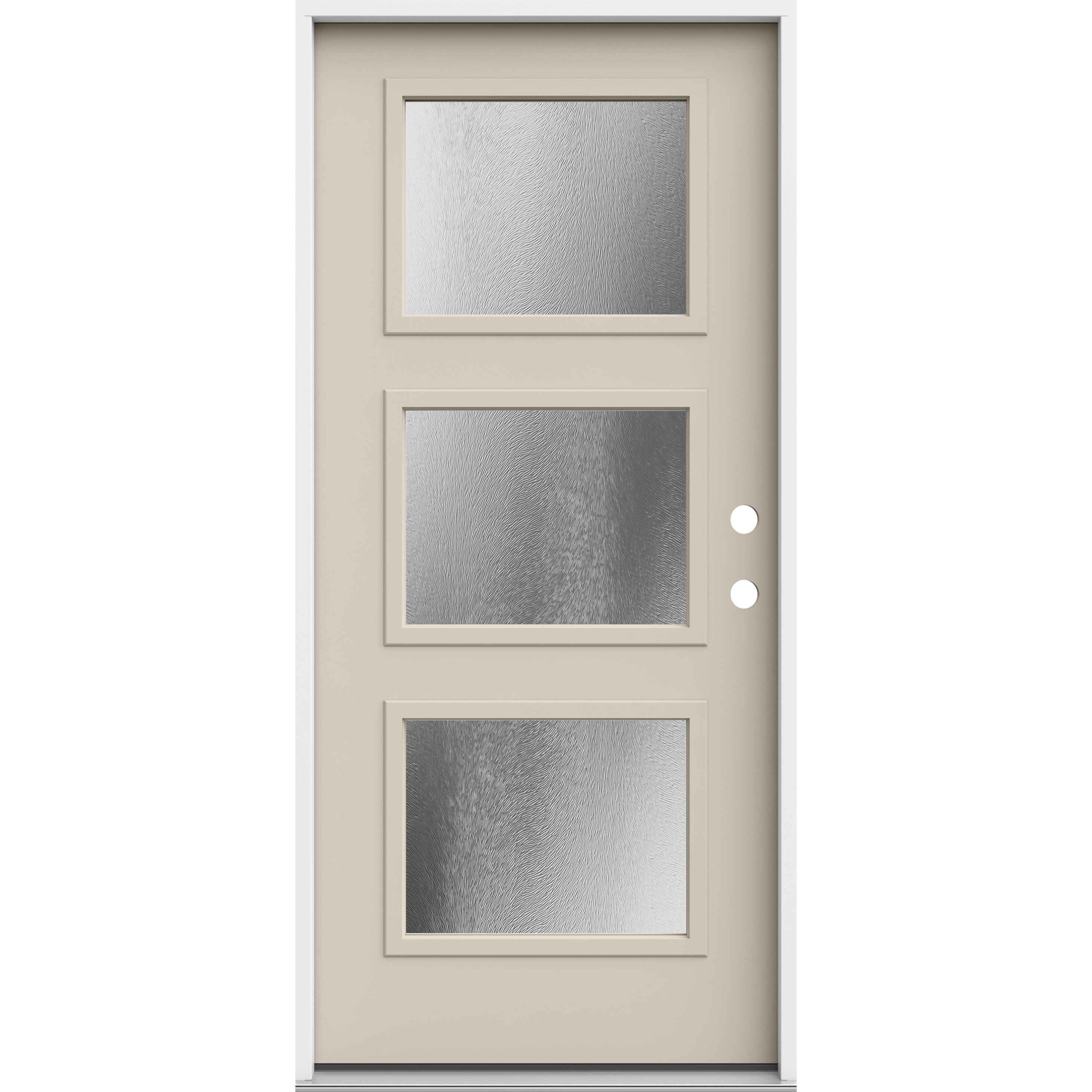 JELD-WEN LOWOLJW250100017 36-in x 80-in x 4-9/16-in Steel Full lite Left-hand inswing Primed Prehung Front Door Insulating core