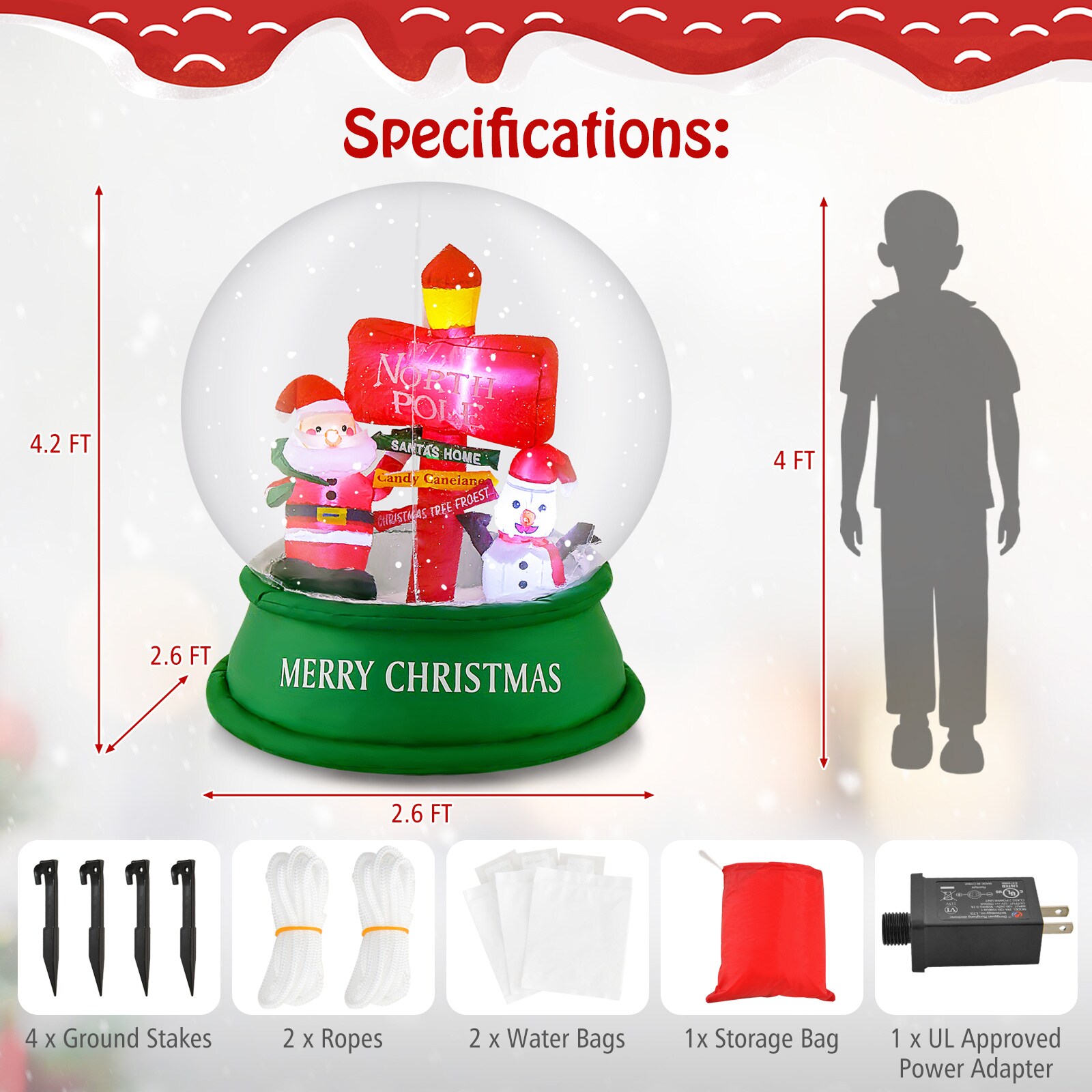 WELLFOR HYG23891US Christmas-Inflatables - View #2