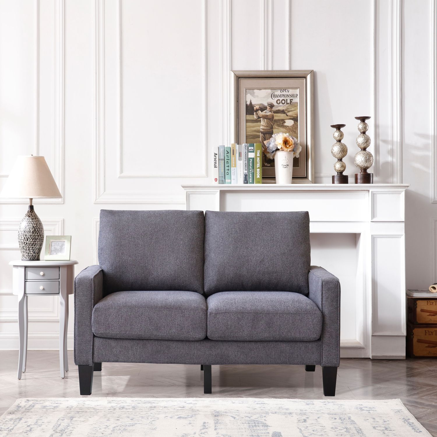 JASMODER W109741570 30.30-Inches Modern DARK GREY Sofa