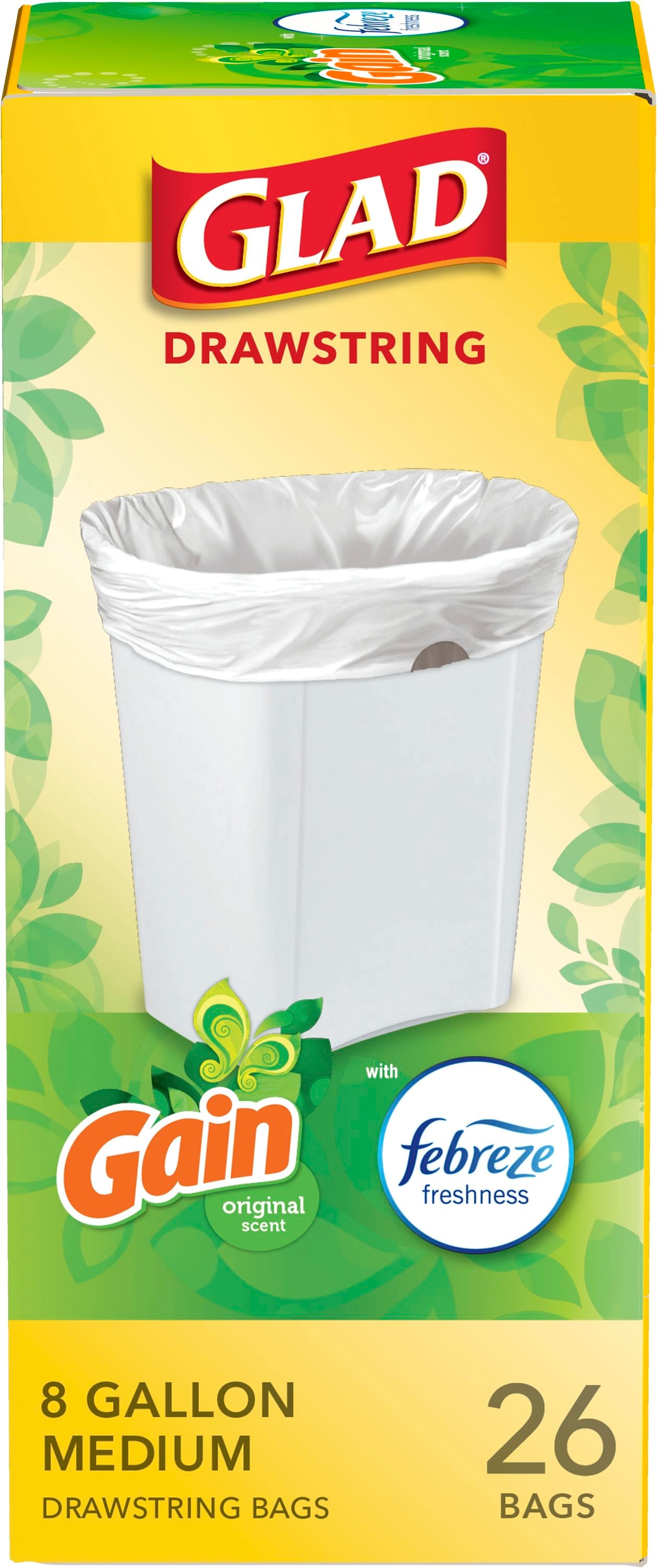 Glad OdorShield 4-Gallons Febreze Fresh Clean White Plastic Wastebasket  Flap Tie Trash Bag (26-Count) in the Trash Bags department at