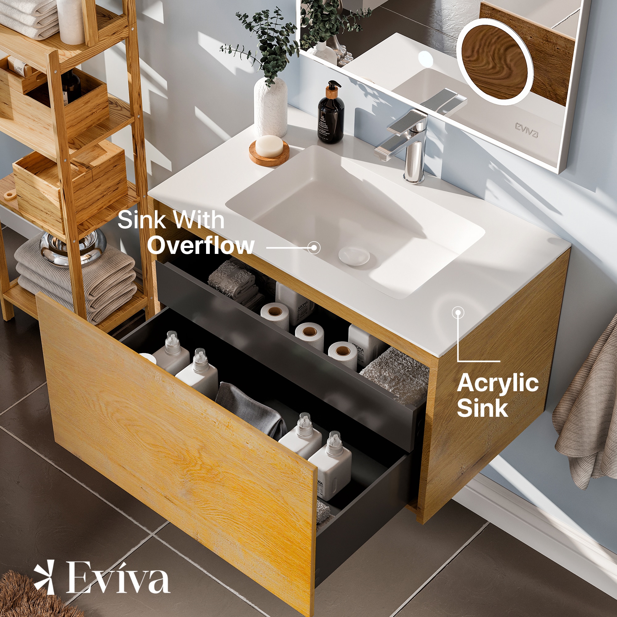 Eviva EVVN692-24OAK Bath-Vanity-Combo - View #4