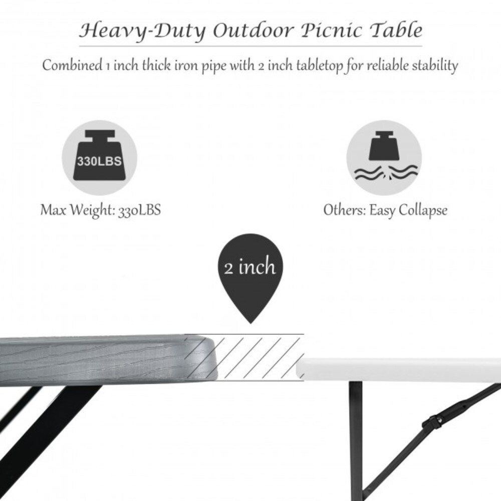 Clihome CWCH-OP34C99GR Picnic-Tables - View #7