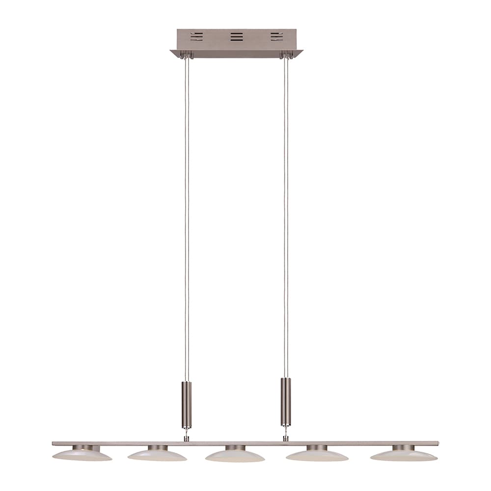  DD-LED-NICKEL5 Linear 5-Light Clear Modern/Contemporary Frosted Glass Linear LED Hanging Pendant Light
