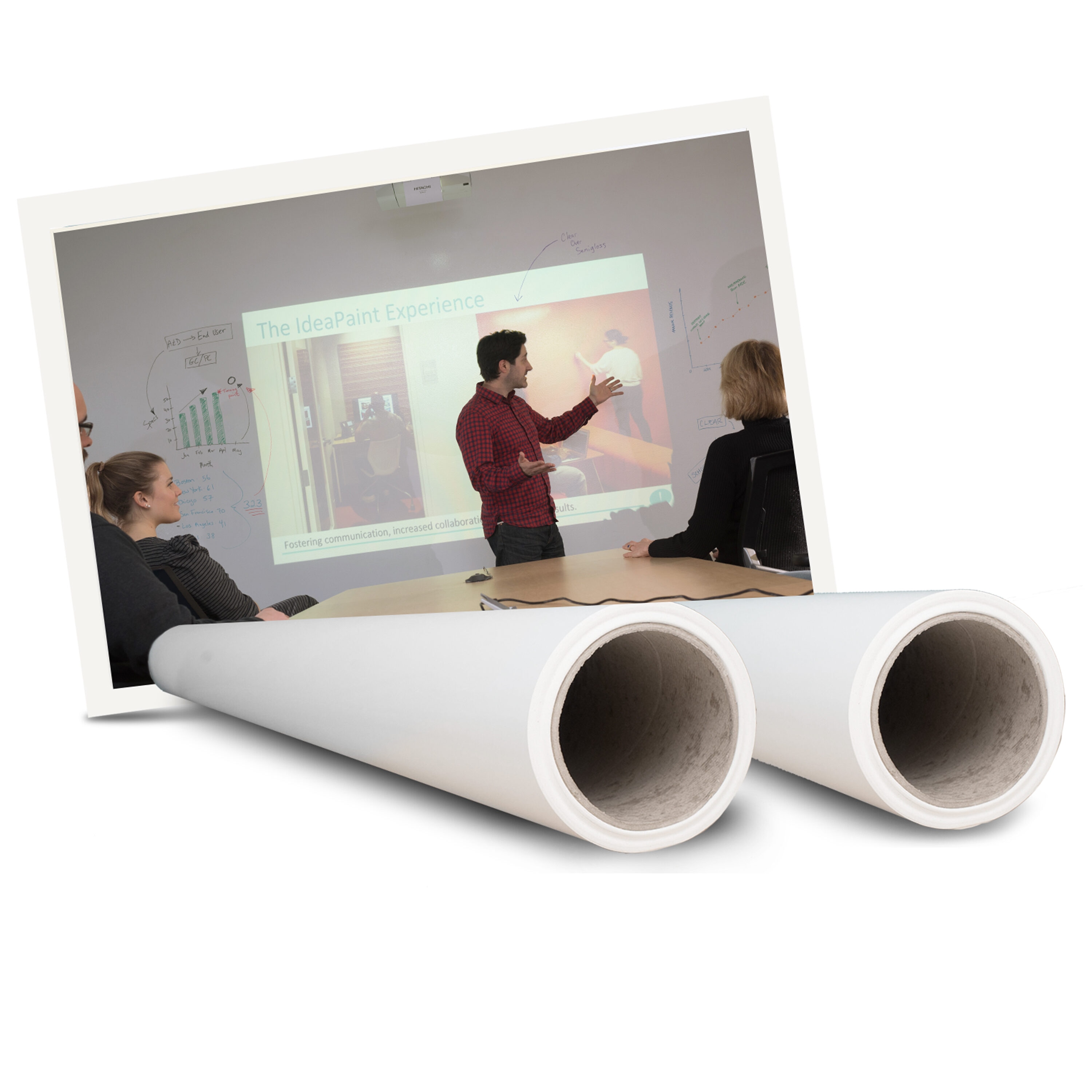 IDEAPAINT CREATE Dry Erase Paint, Clear, 50 Sq. Ft., Easy to Install,  Erases Clean, Environmentally Friendly, High Performance Dry Erase  Whiteboard