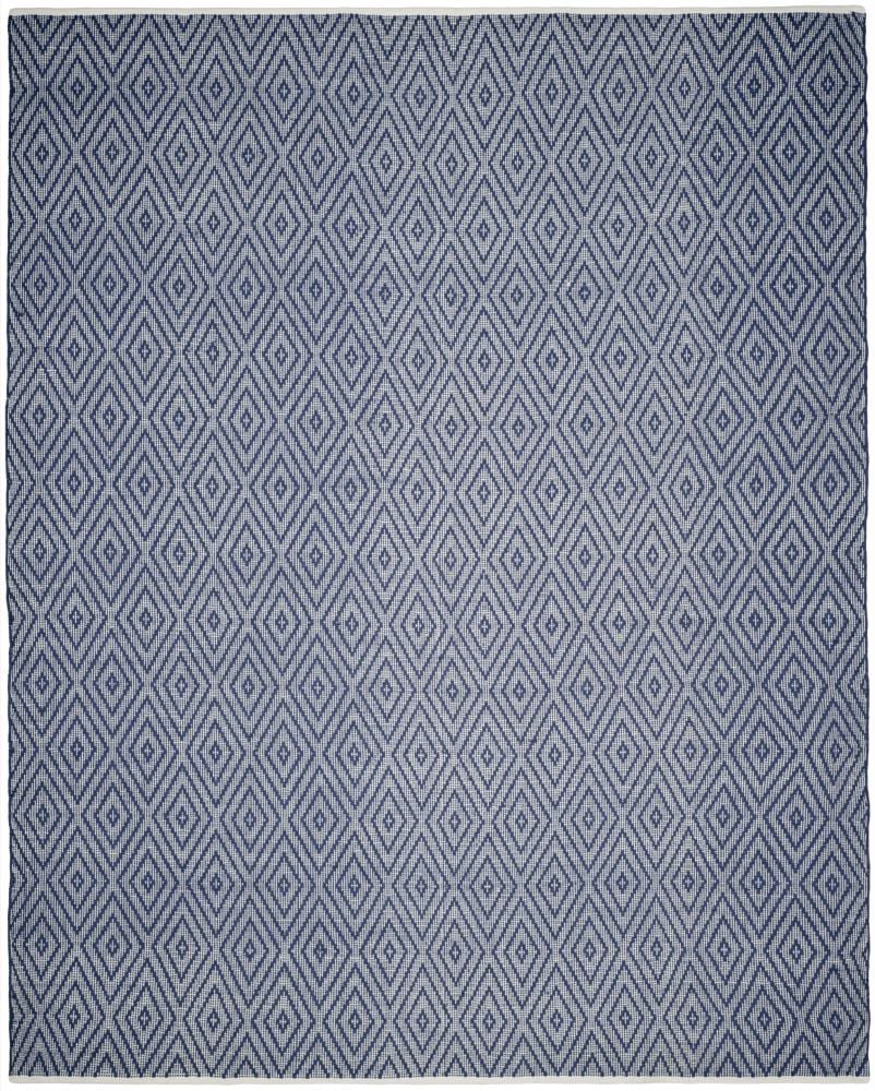 Safavieh MTK811C-8 Montauk Brighton 8 x 10 (ft) Cotton Navy/Ivory Rectangular Indoor Geometric Coastal Area rug