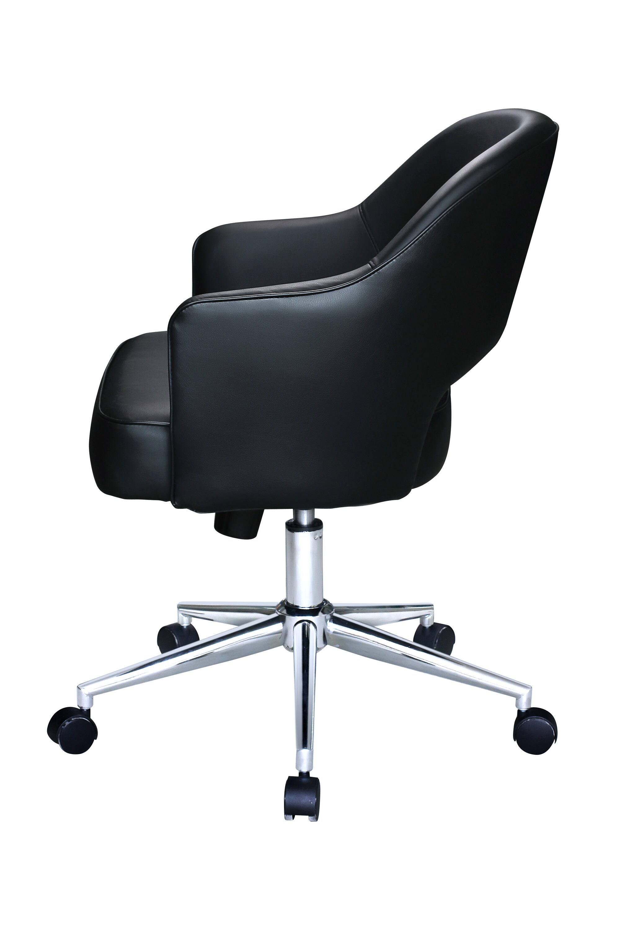 Boss Office Products Black Contemporary Ergonomic Adjustable Height Swivel  Upholstered Task Chair