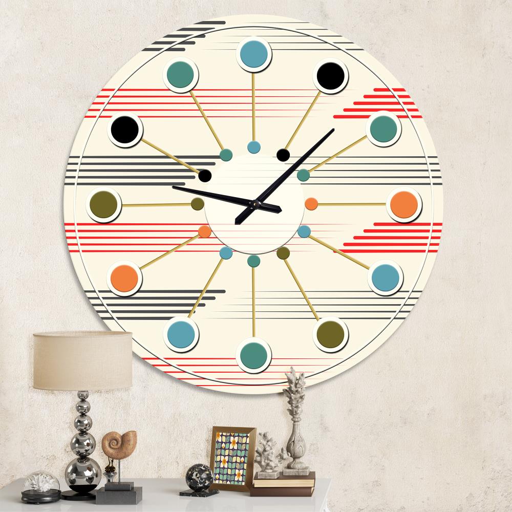 Designart Analog Round Wall Mid-century at Lowes.com